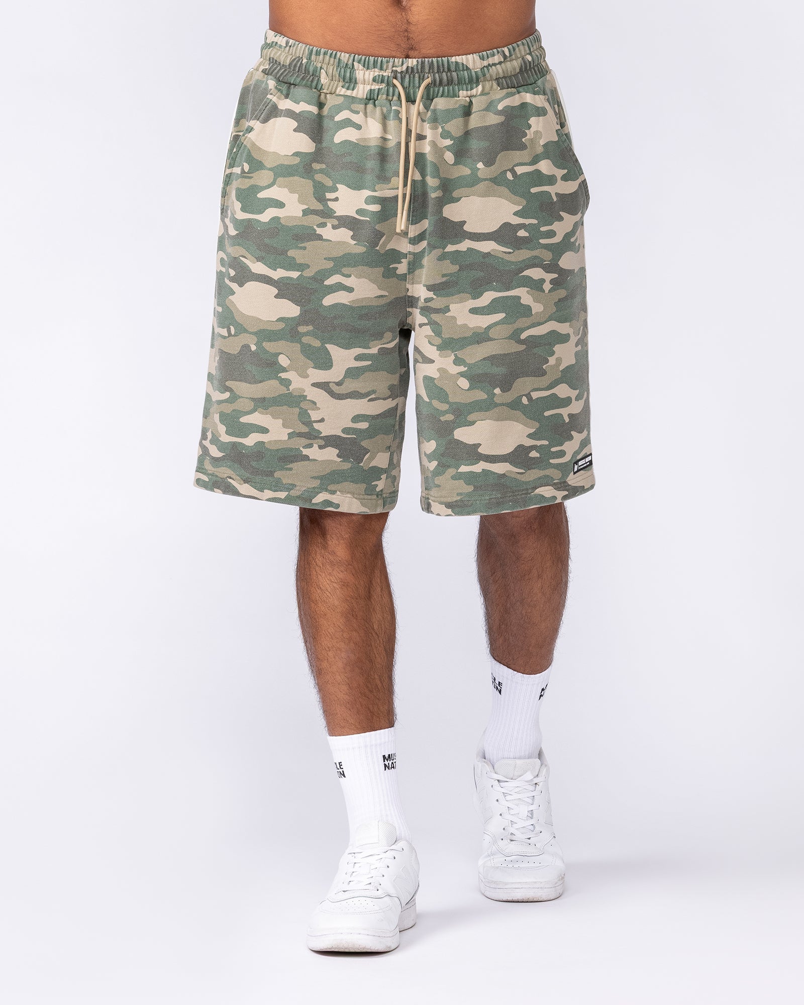 Muscle Nation Shorts Essential Wide Sweat 9" Shorts - Washed Camo