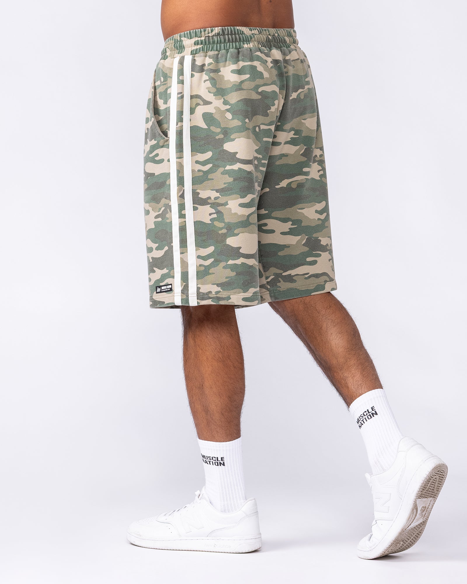 Muscle Nation Shorts Essential Wide Sweat 9" Shorts - Washed Camo