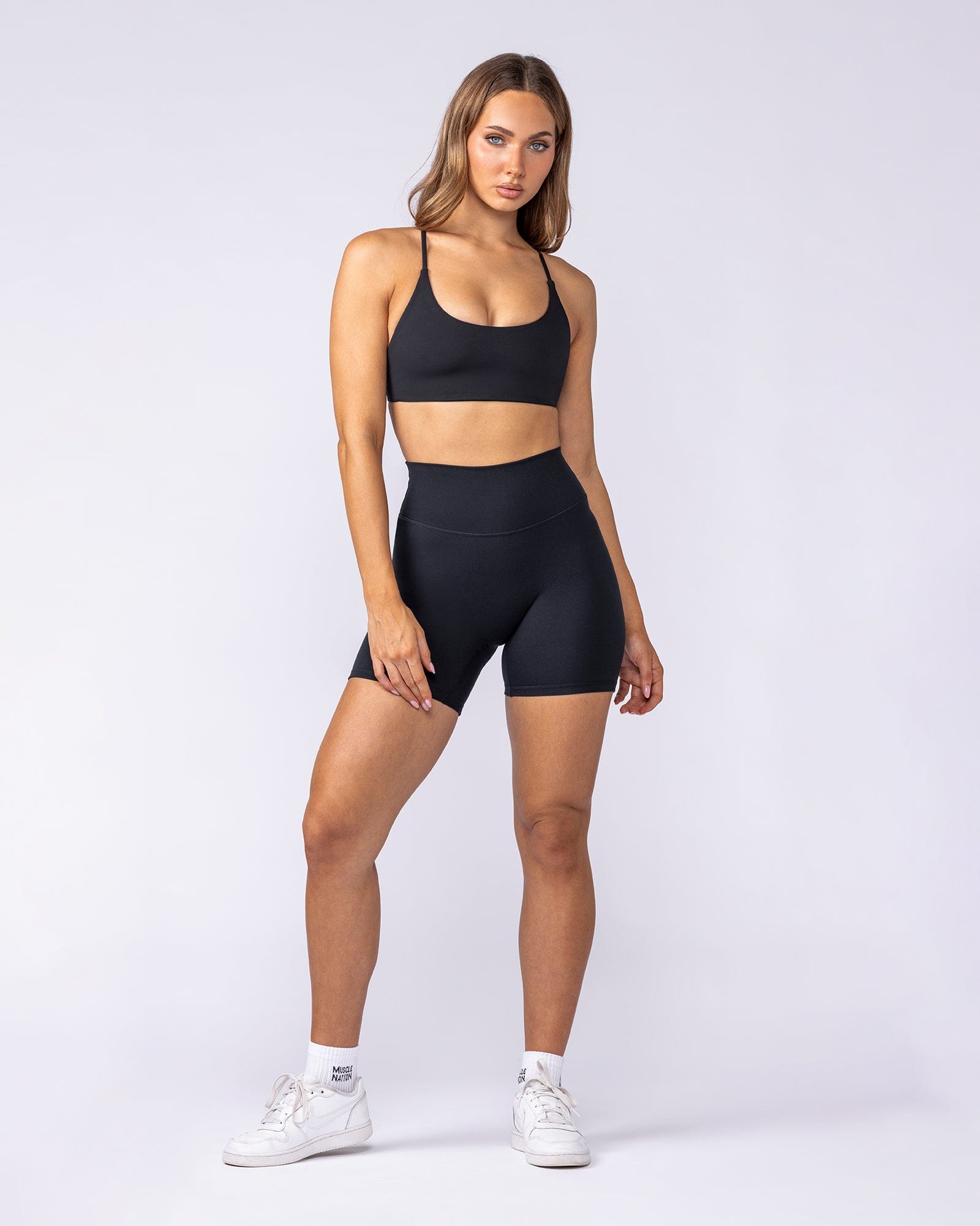 Muscle Nation Shorts Everyday High Rise Bike Shorts - Black