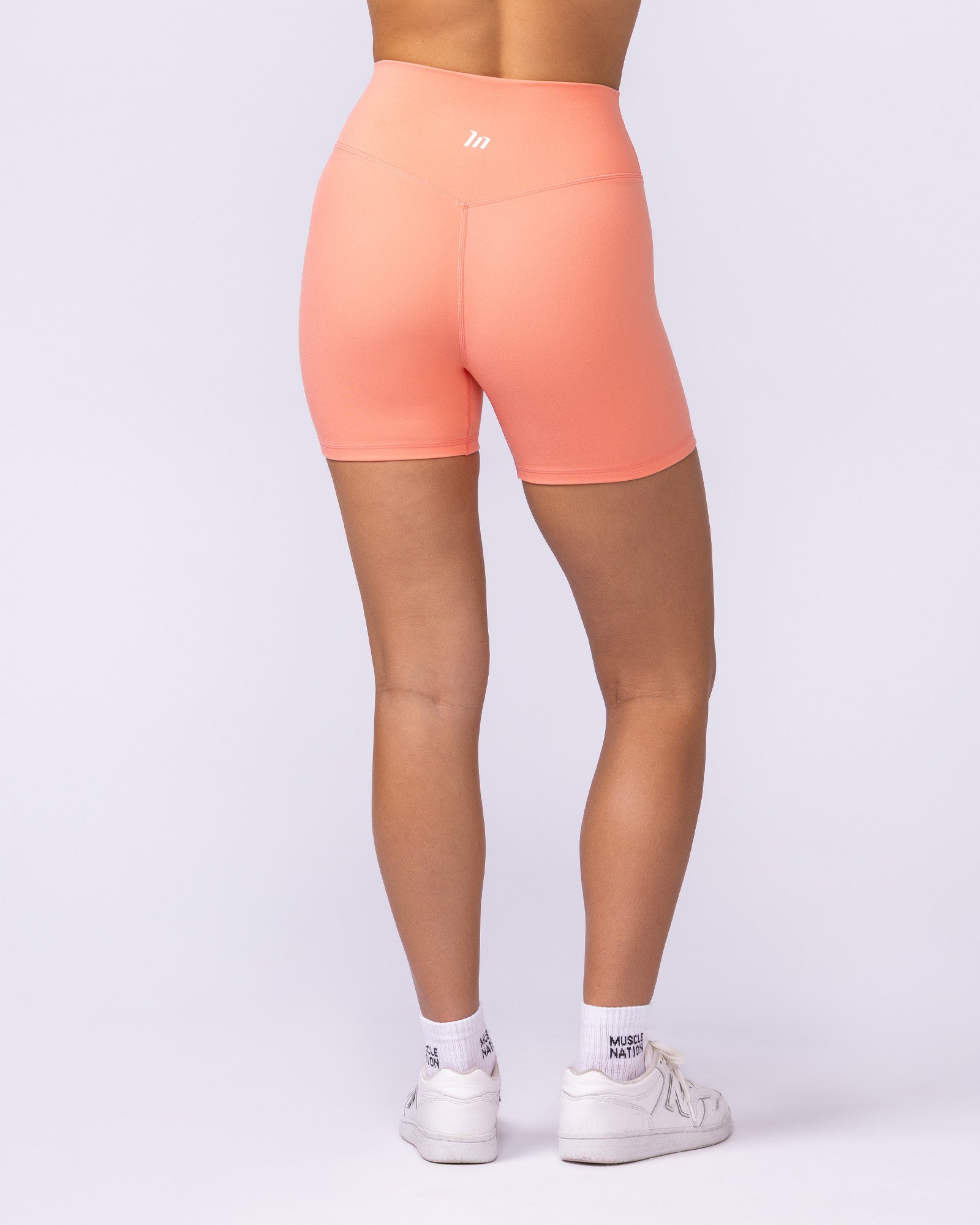 Muscle Nation Shorts Everyday High Rise Midway Shorts - Peachy