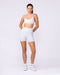 Muscle Nation Shorts Everyday High Rise Midway Shorts - White Grey Marl
