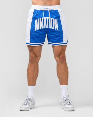 Muscle Nation Shorts Fadeaway 5'' Basketball Shorts - Bondi Blue / White