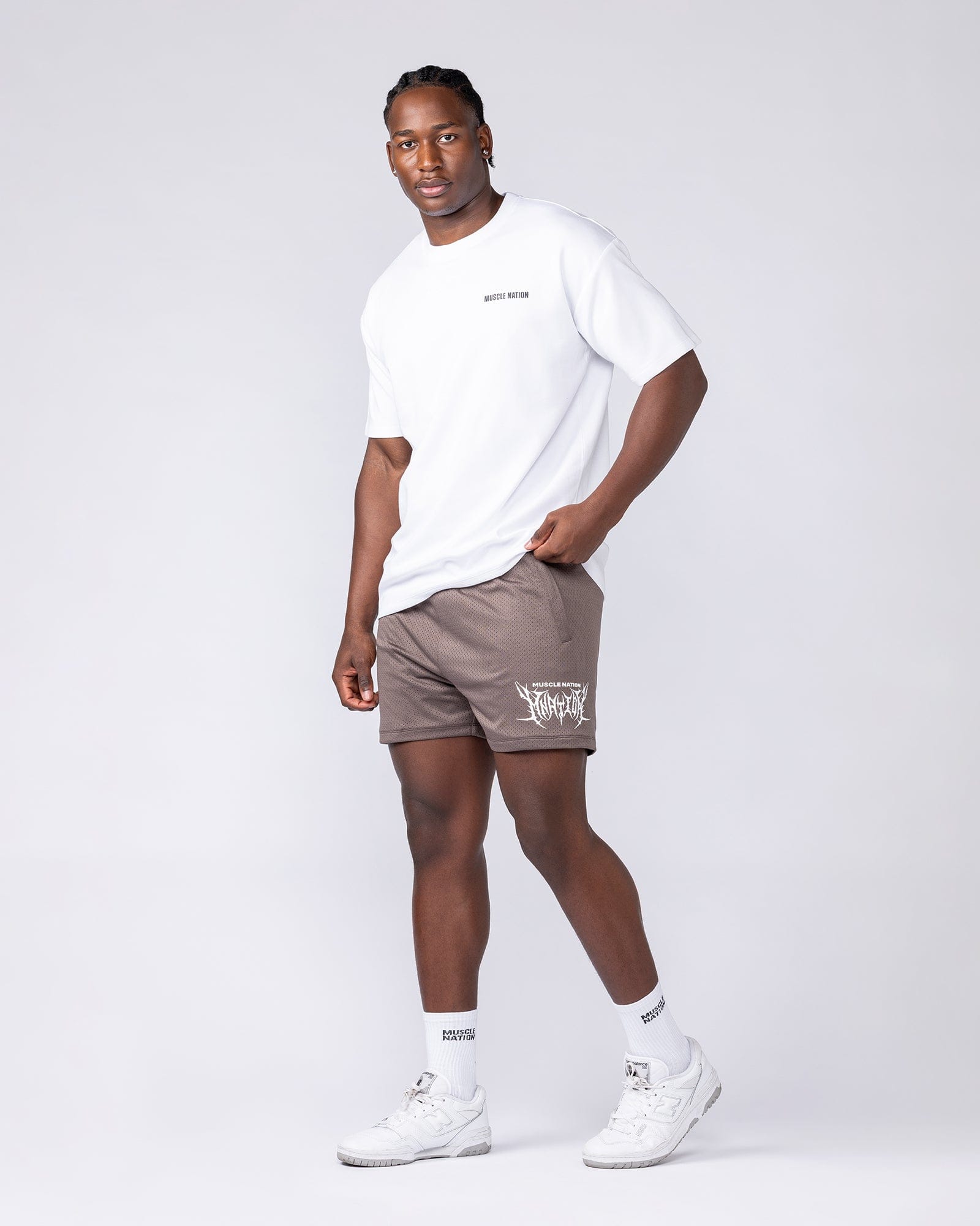 Muscle Nation Shorts Gothic Lay Up 3.5" Shorts - Dark Taupe