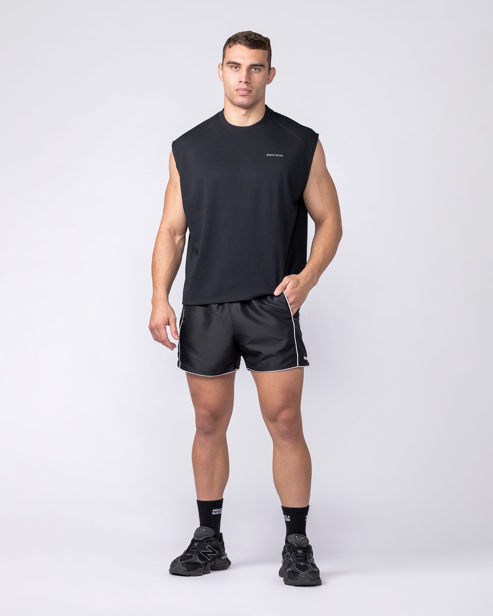 Muscle Nation Shorts Hardline 4" Shorts - Black