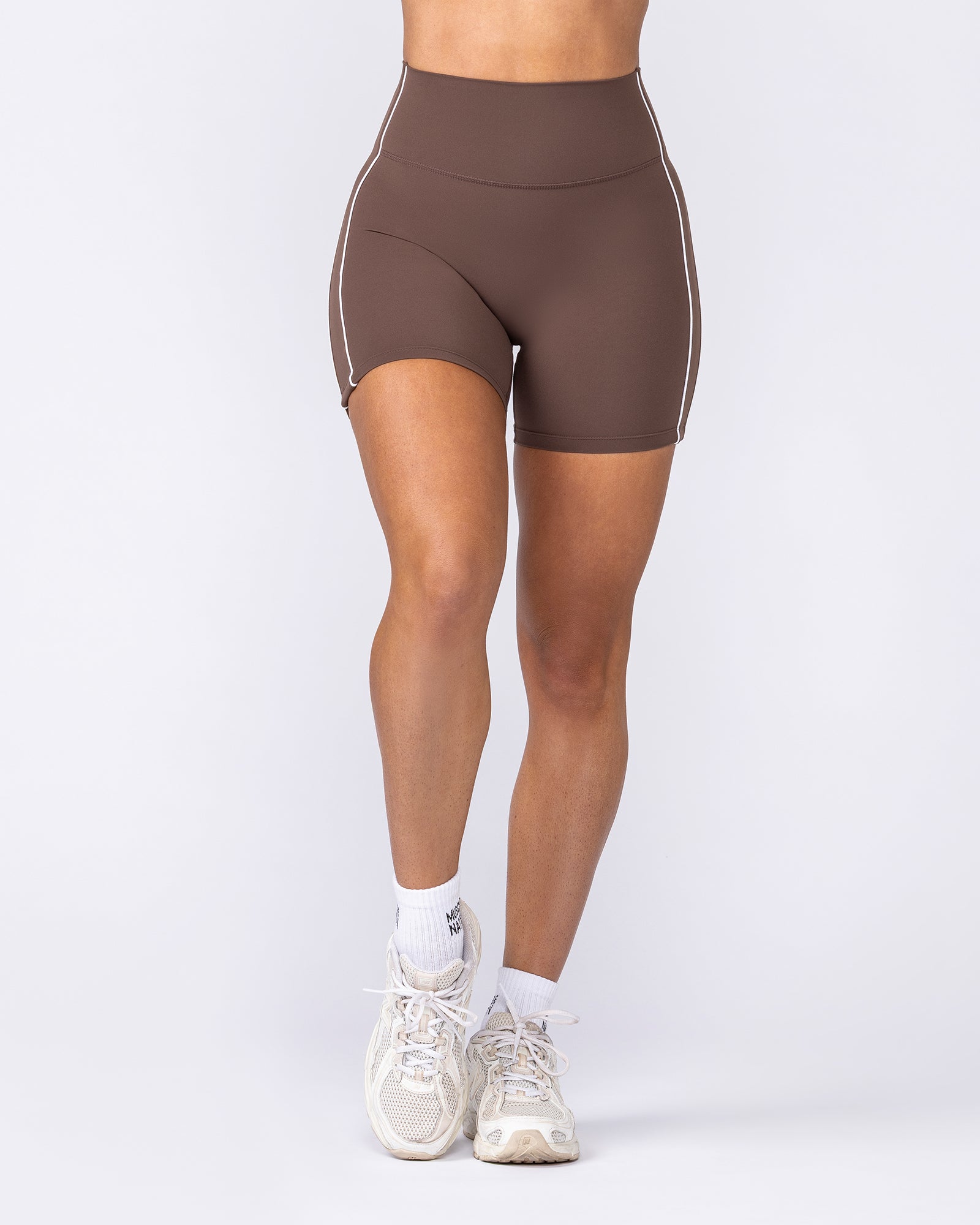 Muscle Nation Shorts Haze High Rise Bike Shorts - Chestnut