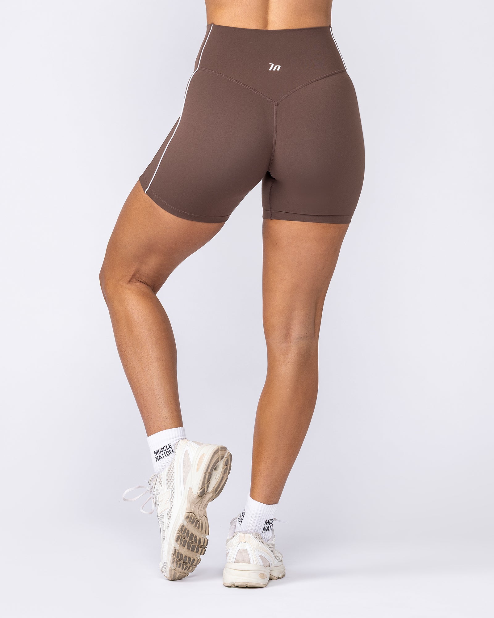 Muscle Nation Shorts Haze High Rise Bike Shorts - Chestnut