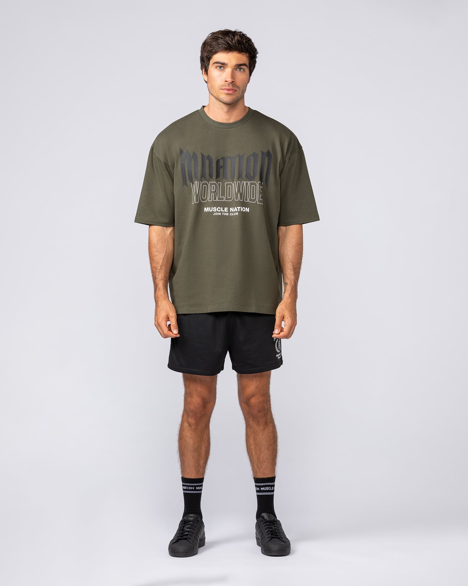 Muscle Nation Shorts Heritage Crest Lay Up 3.5" Shorts - Black