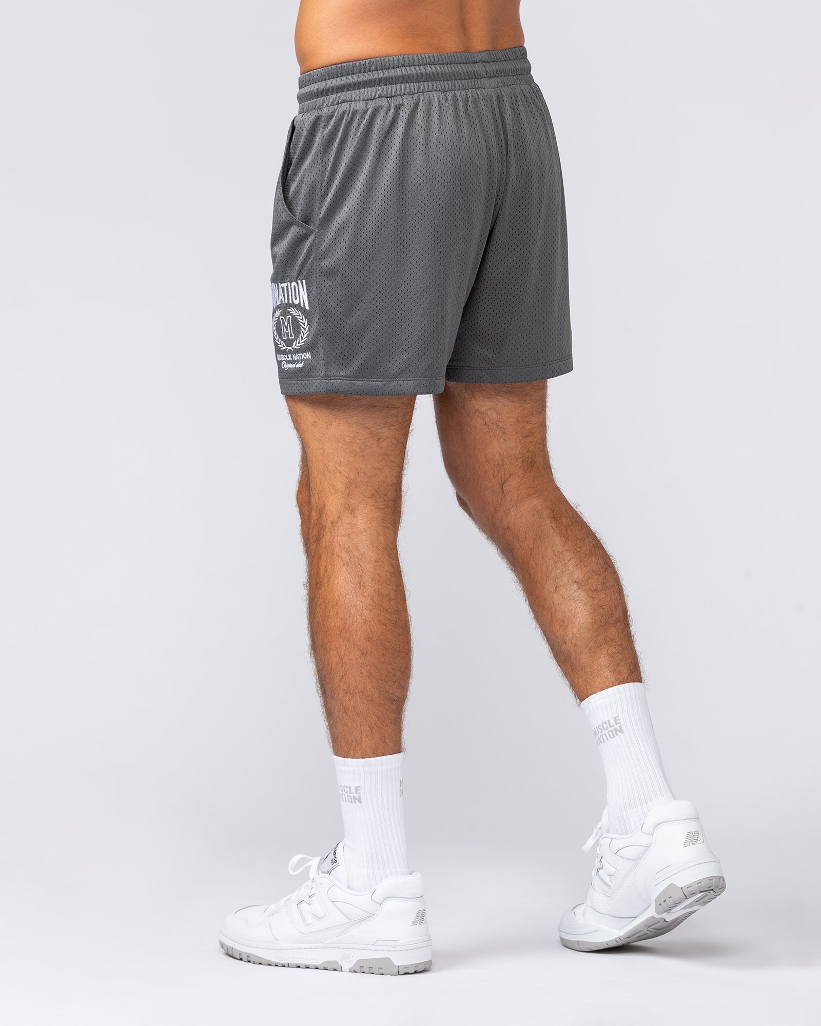 Muscle Nation Shorts Heritage Crest Lay Up 3.5" Shorts - Tornado
