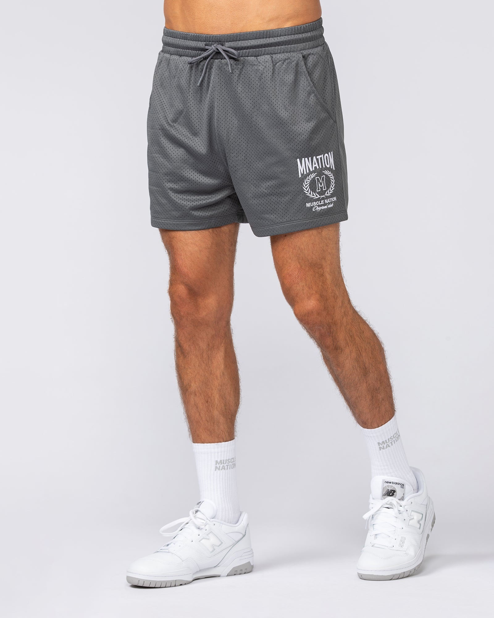 Muscle Nation Shorts Heritage Crest Lay Up 3.5" Shorts - Tornado