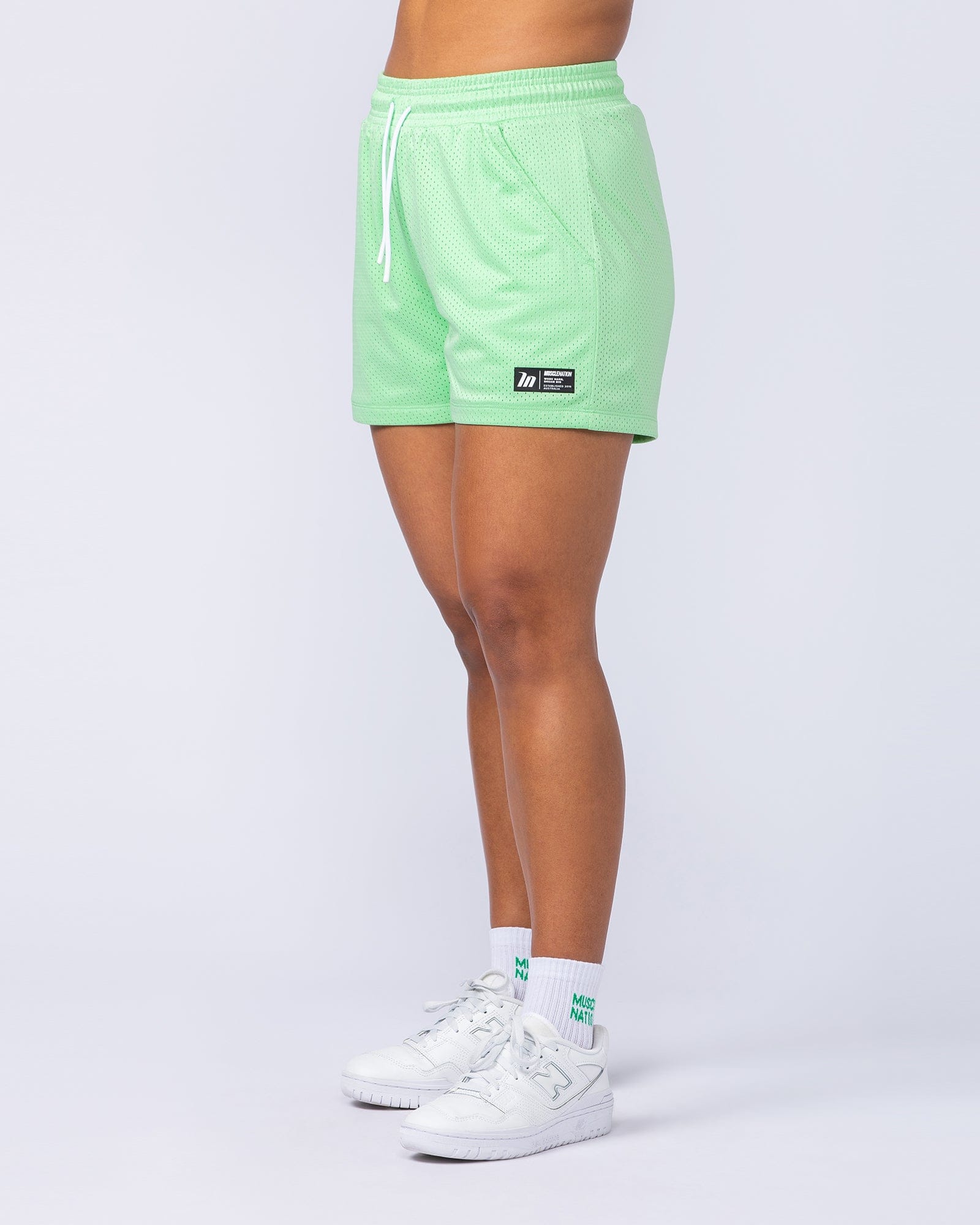 Muscle Nation Shorts Hoops 3" Shorts - Lime Splice