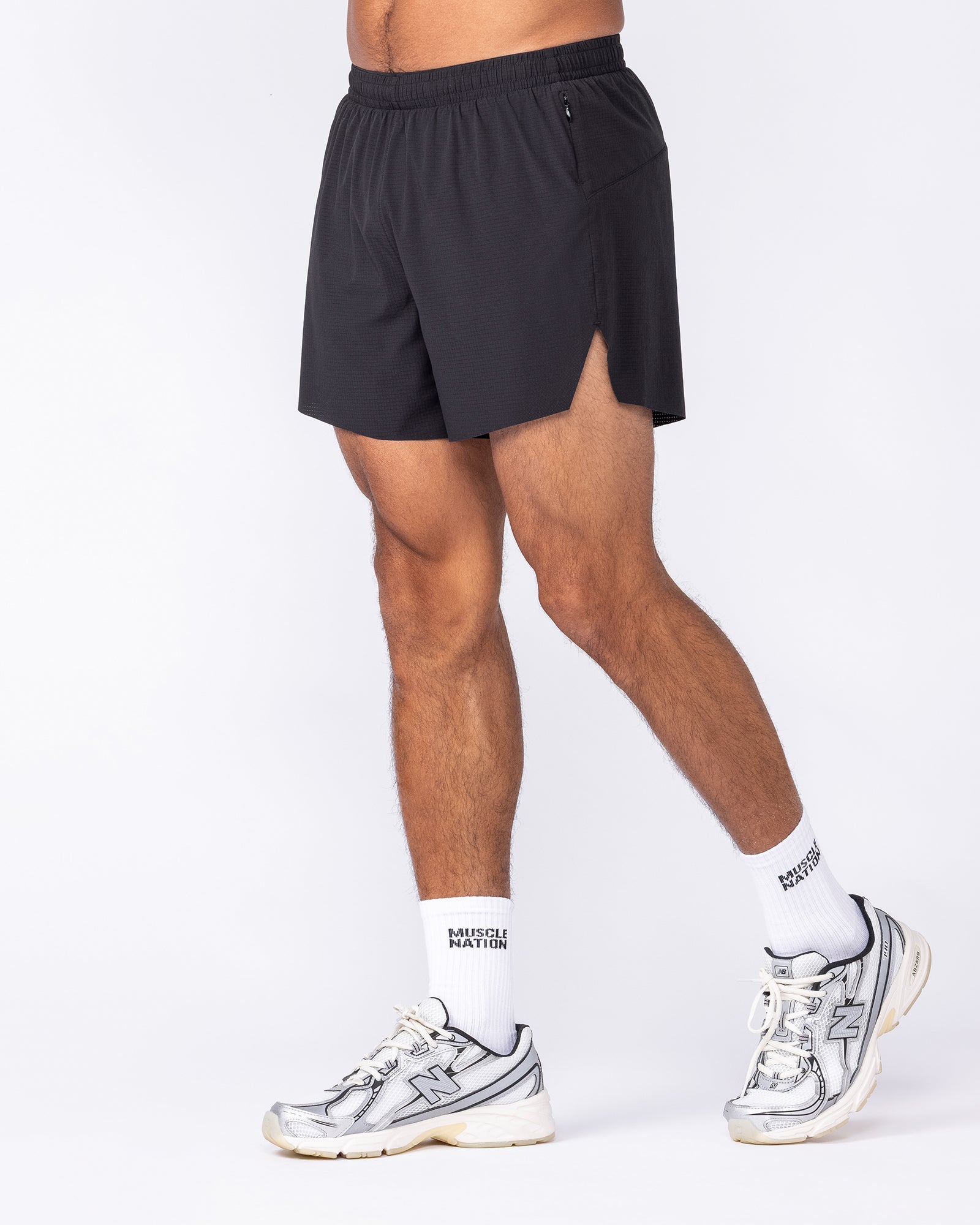 Muscle Nation Shorts Interval 5” Run Shorts - Black