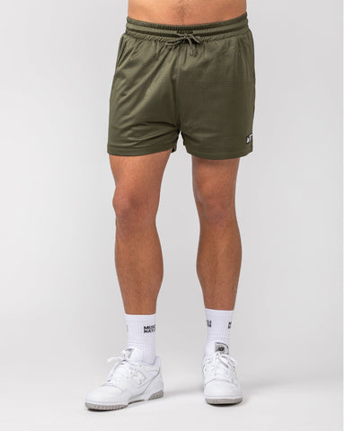 Muscle Nation Shorts Lay Up 3.5" Shorts - Dark Khaki