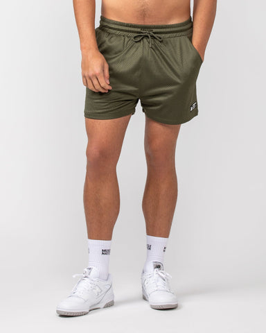 Muscle Nation Shorts Lay Up 3.5" Shorts - Dark Khaki
