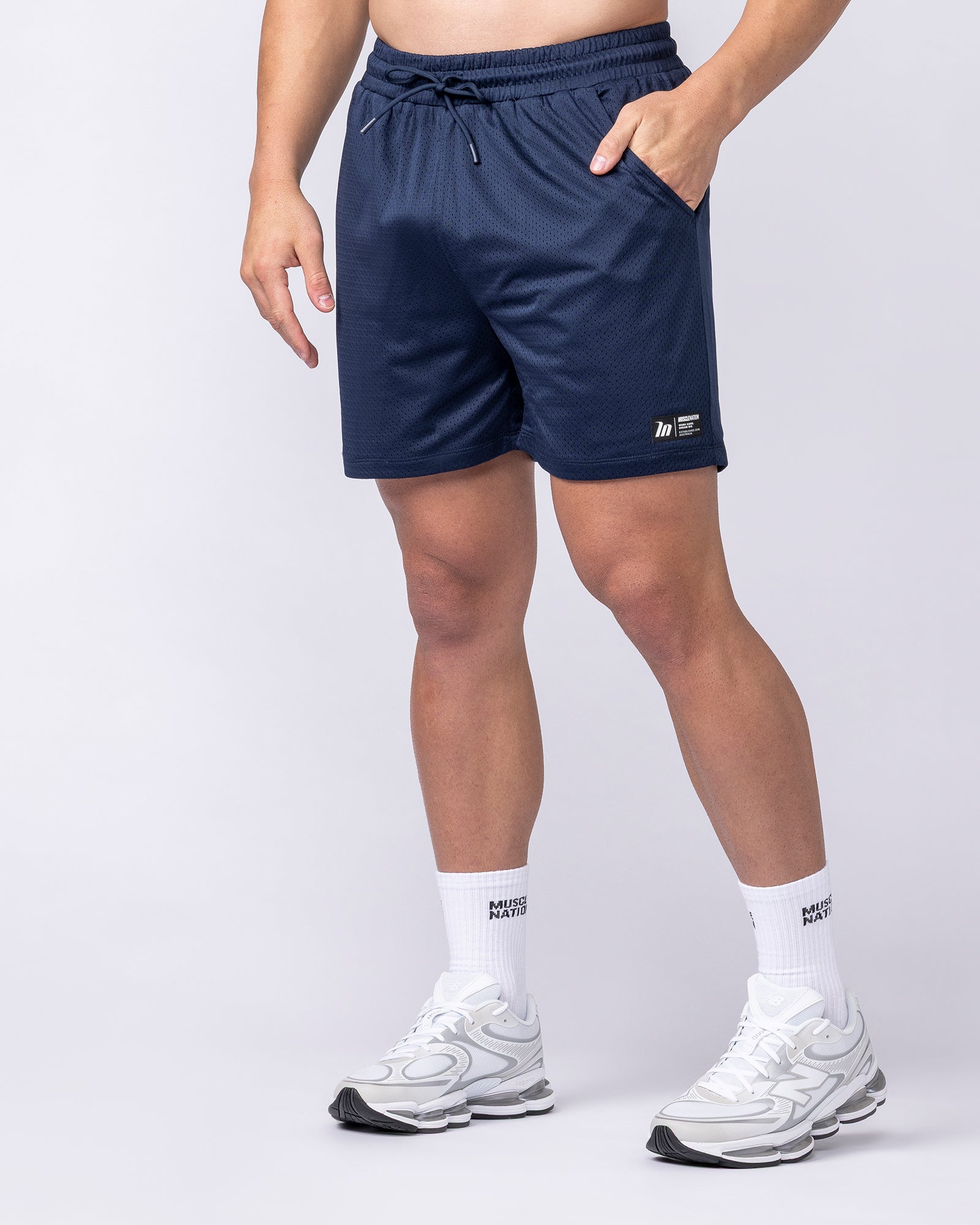 Muscle Nation Shorts Lay Up 3.5" Shorts - Navy