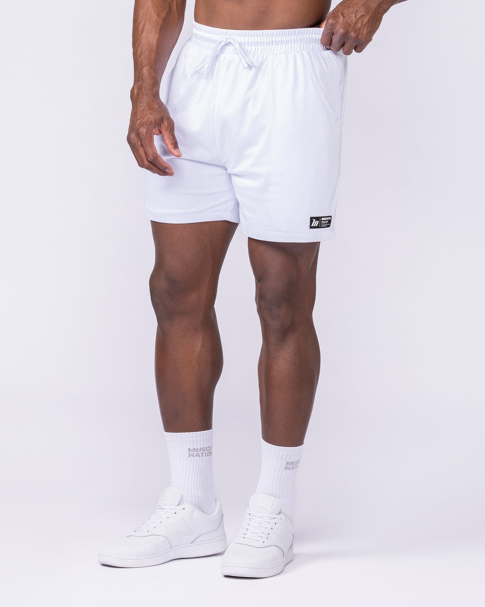 Muscle Nation Shorts Lay Up 5" Shorts - White