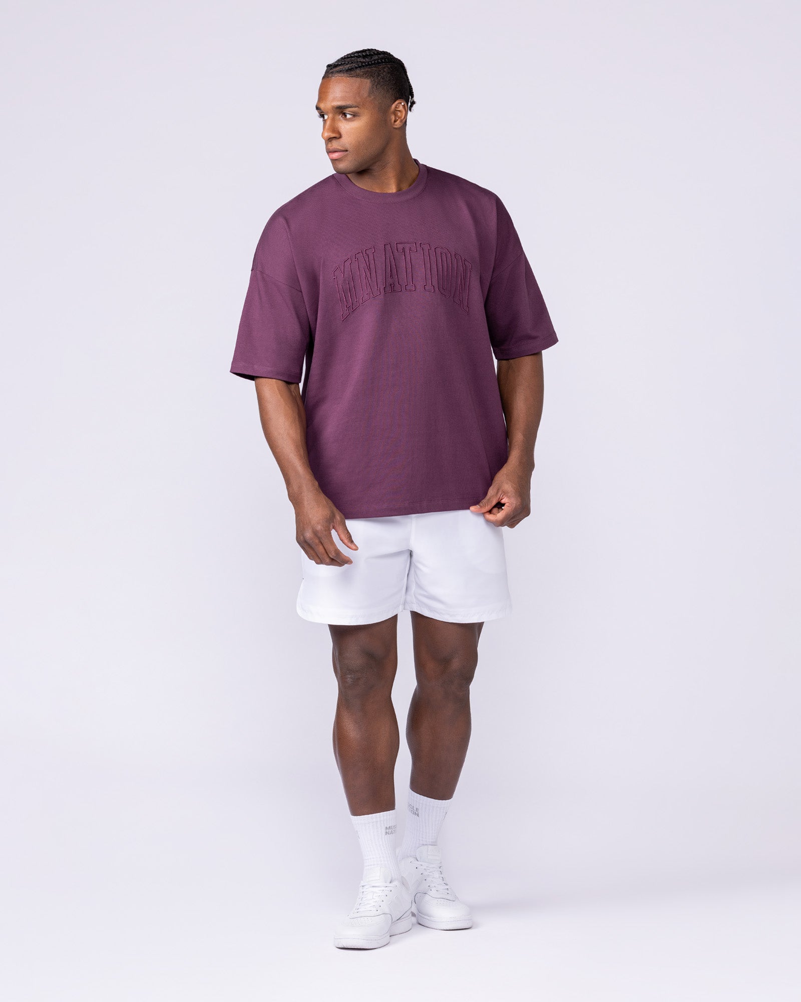 Muscle Nation Shorts Lay Up 5" Shorts - White
