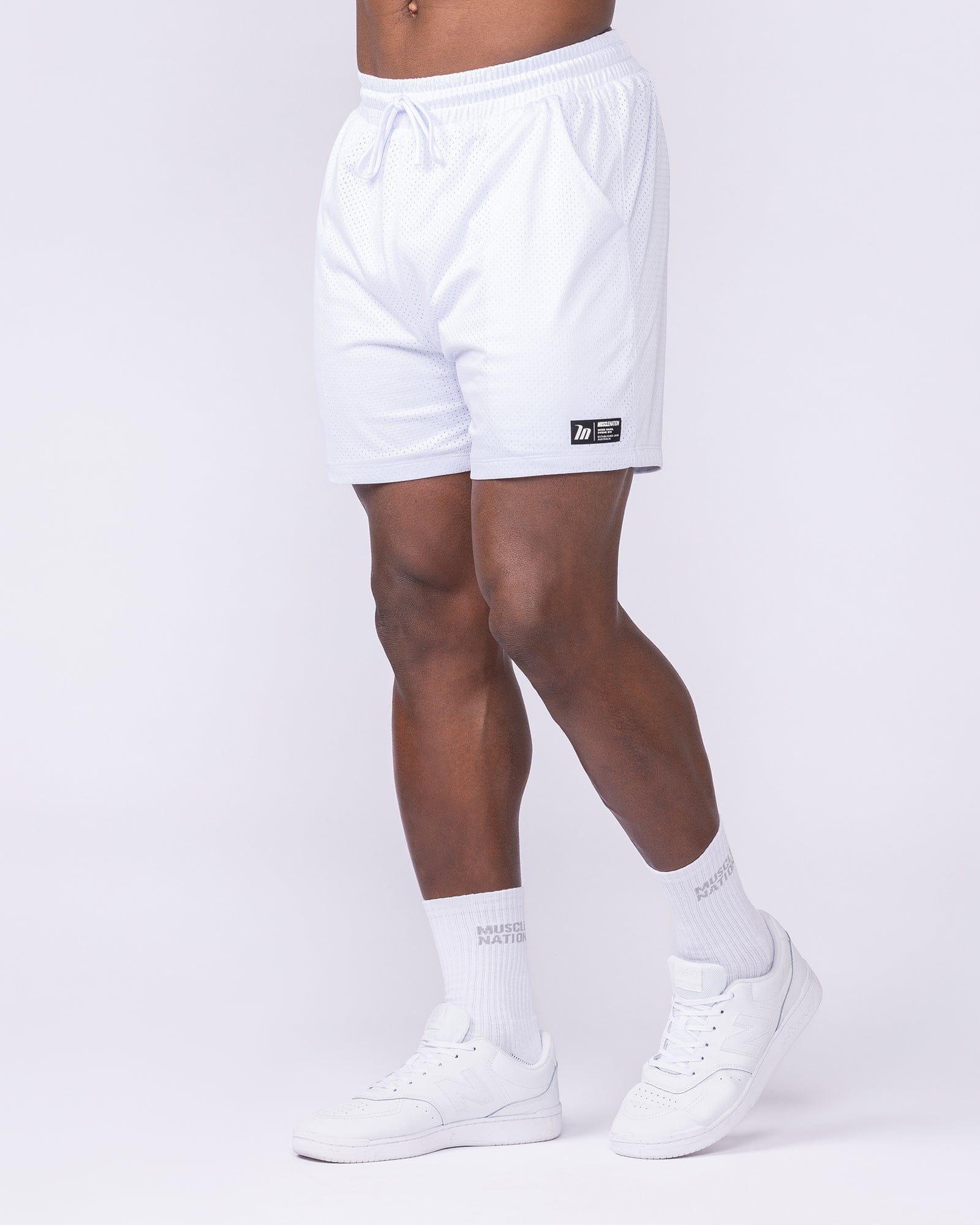Muscle Nation Shorts Lay Up 5" Shorts - White