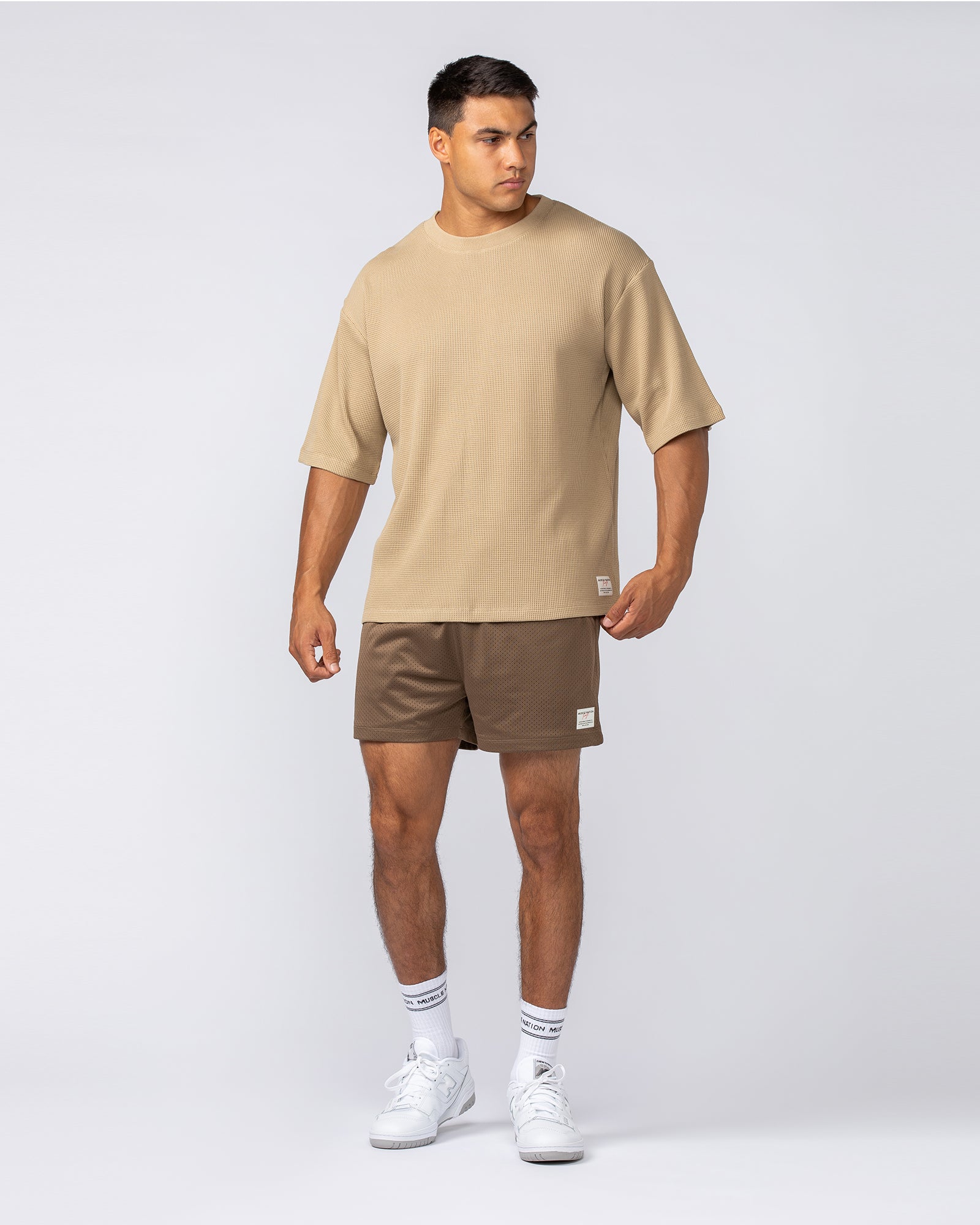 Muscle Nation Shorts Lee Lem Lay Up 3.5" Shorts - Hazelnut