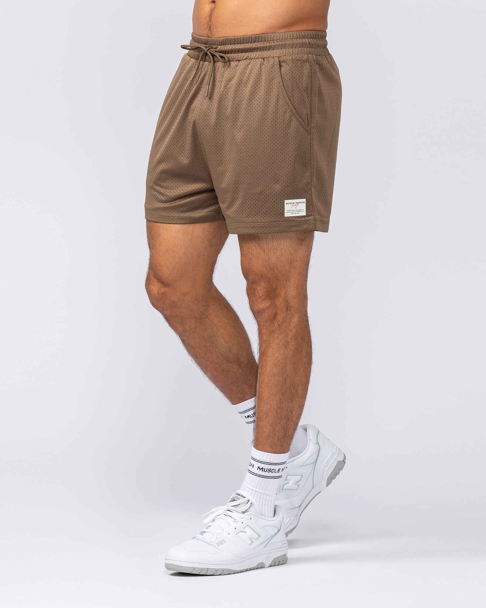 Muscle Nation Shorts Lee Lem Lay Up 3.5" Shorts - Hazelnut
