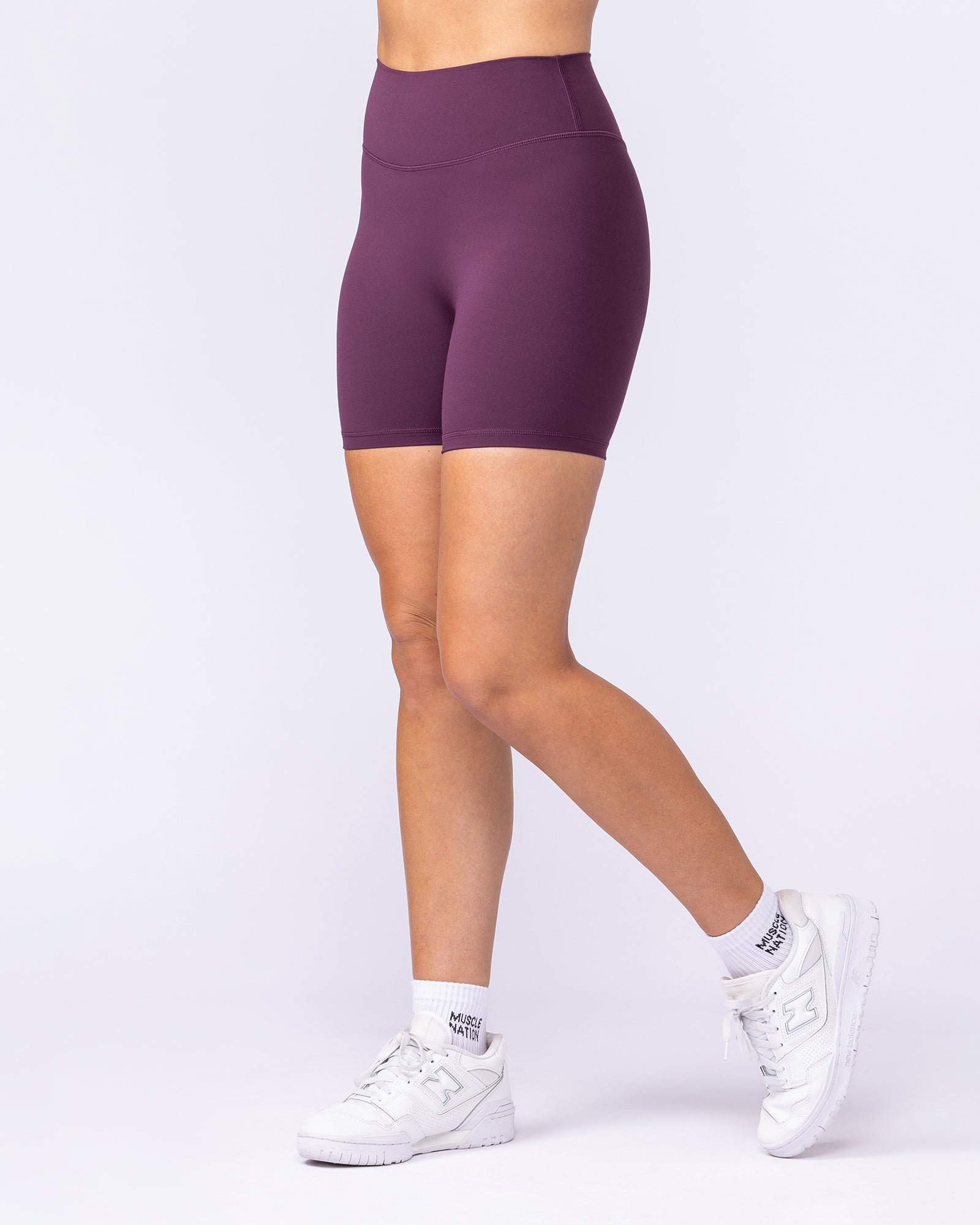 Muscle Nation Shorts Liberty High Rise Bike Shorts - Cranberry