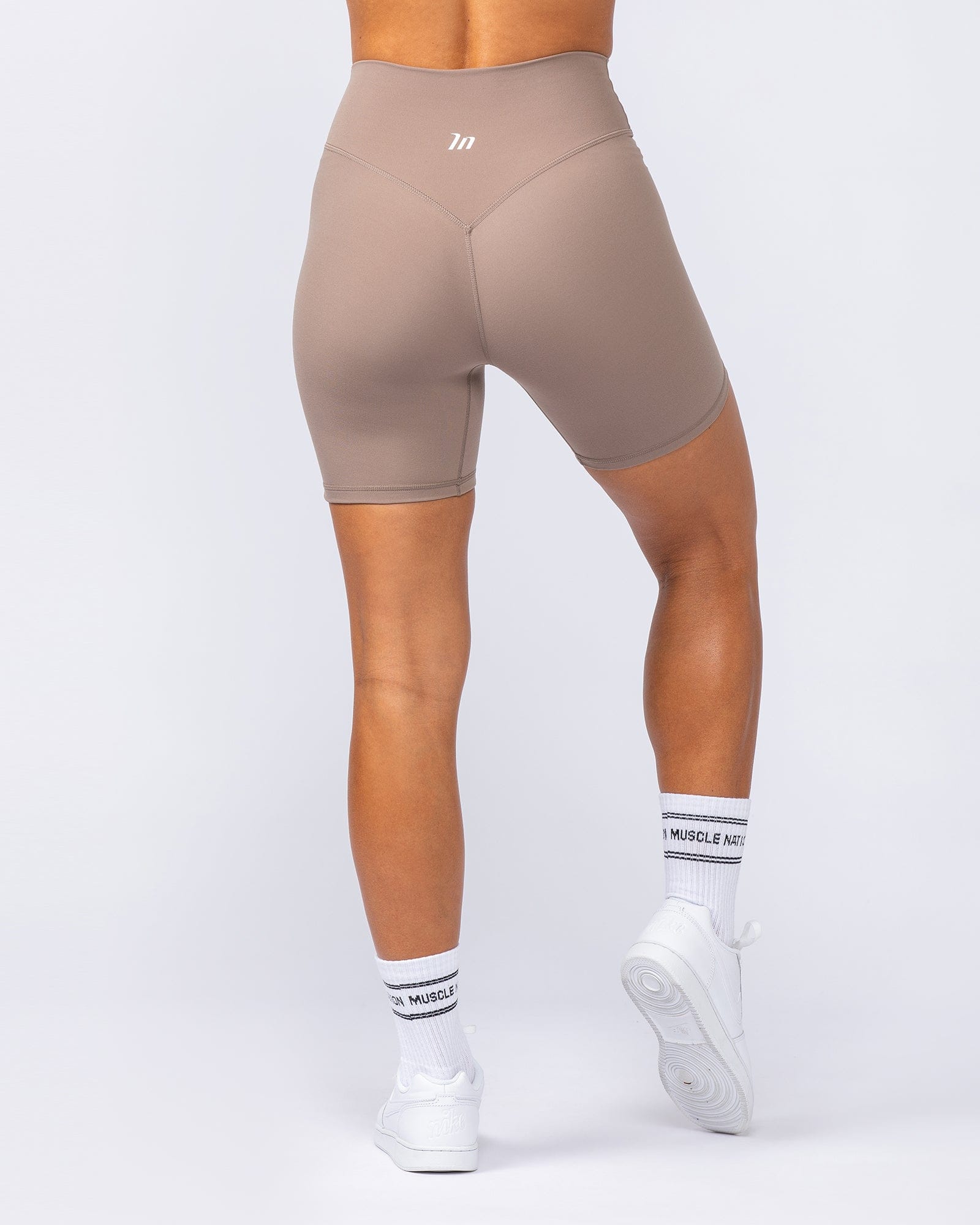 Muscle Nation Shorts Liberty High Rise Bike Shorts - Mushroom