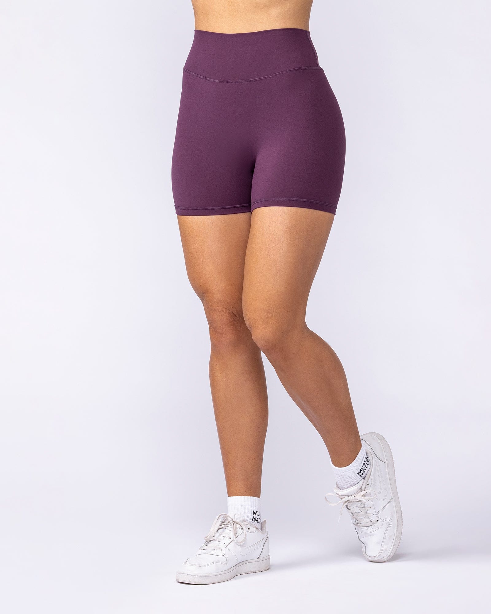 Muscle Nation Shorts Liberty High Rise Midway Shorts - Cranberry