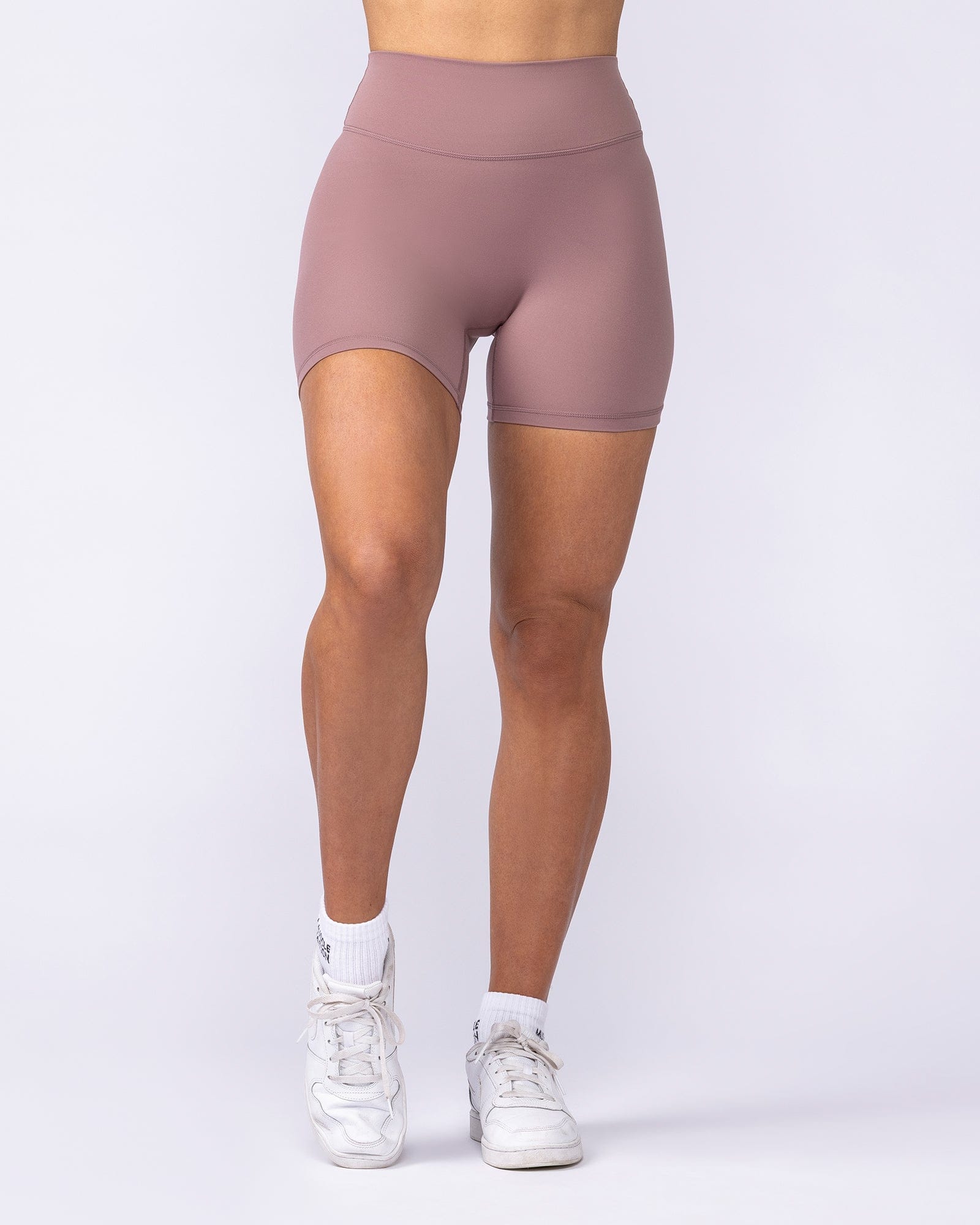 Muscle Nation Shorts Liberty High Rise Midway Shorts - Mocha Berry