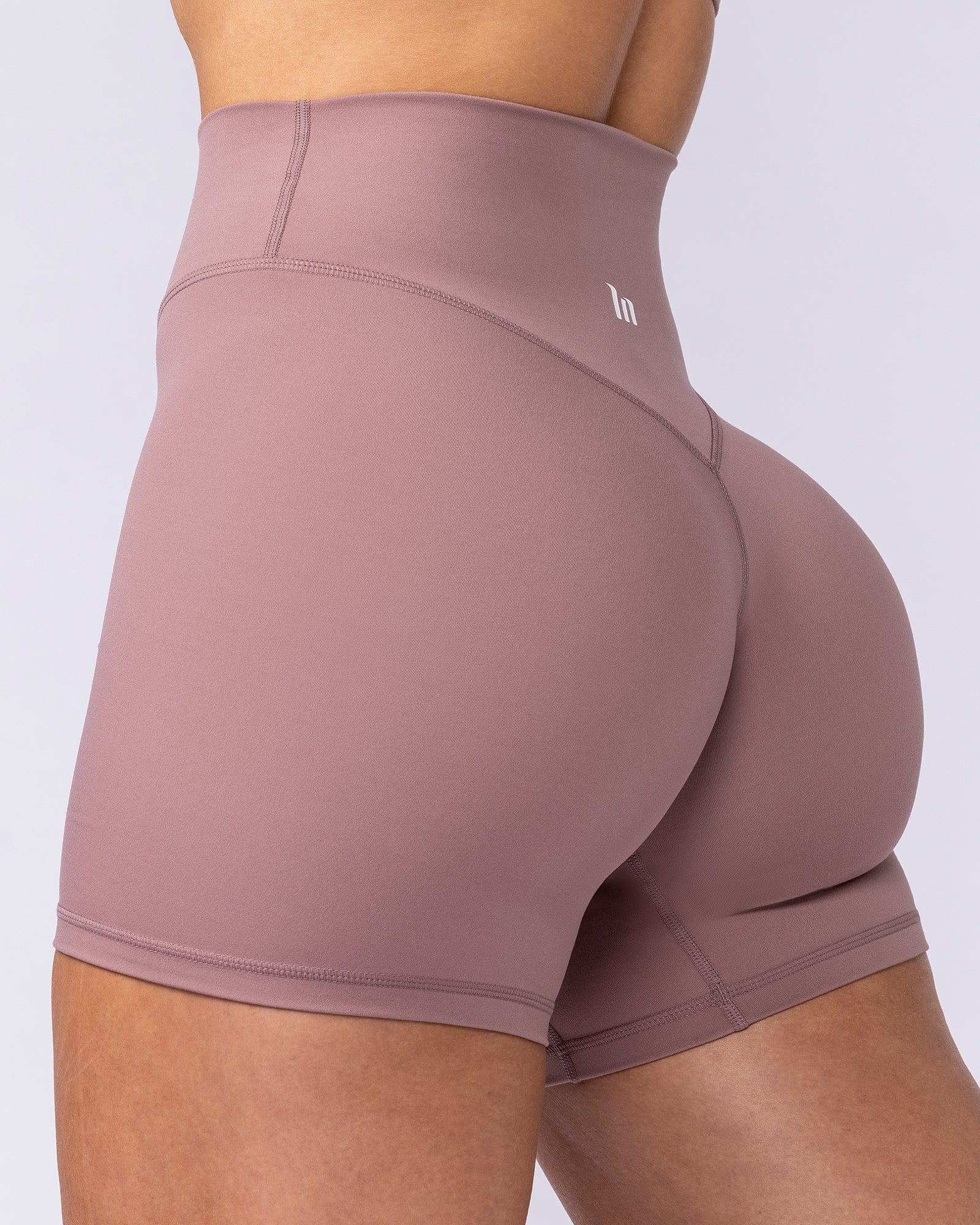 Muscle Nation Shorts Liberty High Rise Midway Shorts - Mocha Berry