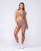 Muscle Nation Shorts Liberty High Rise Midway Shorts - Mocha Berry