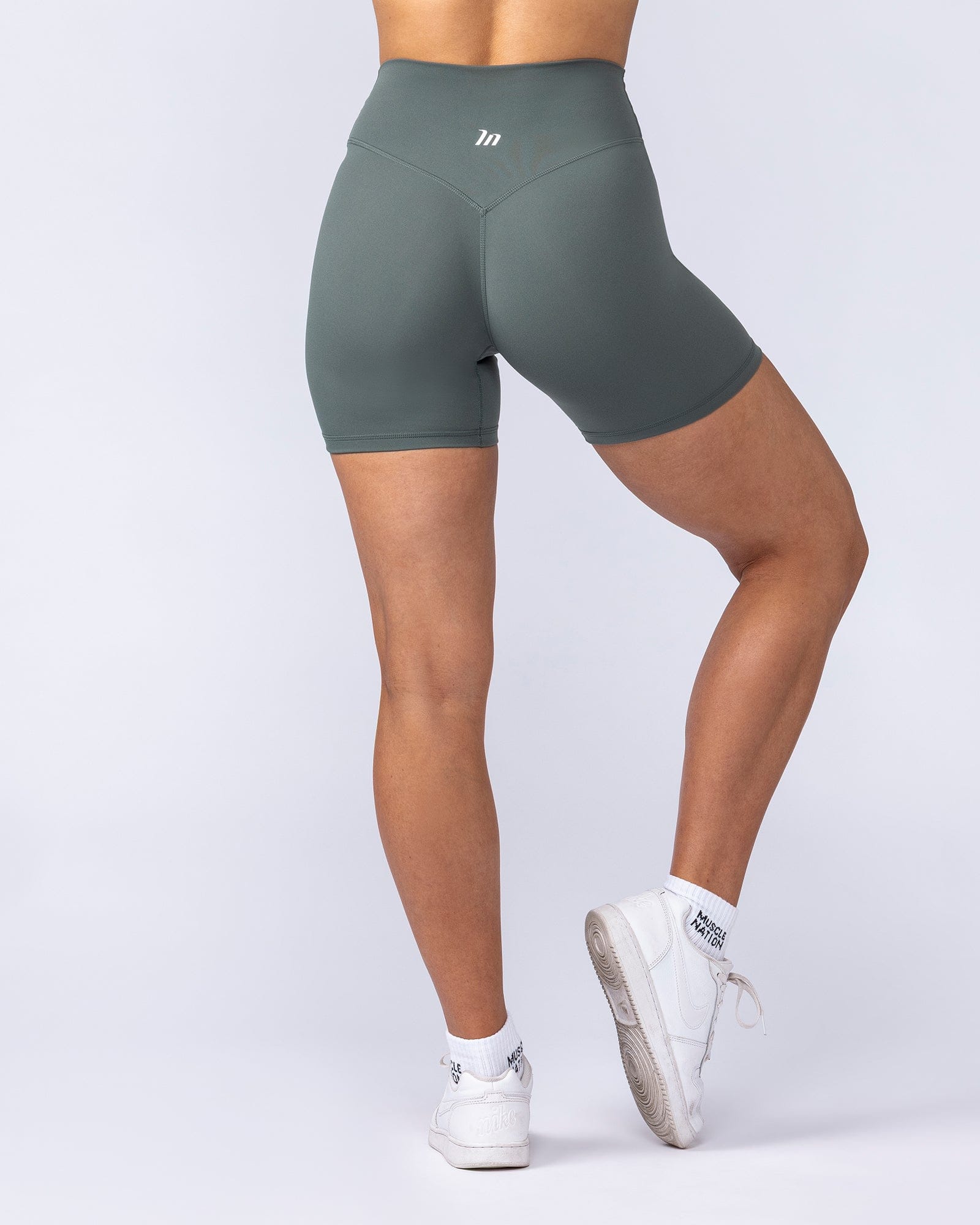 Muscle Nation Shorts Liberty High Rise Midway Shorts - Pine