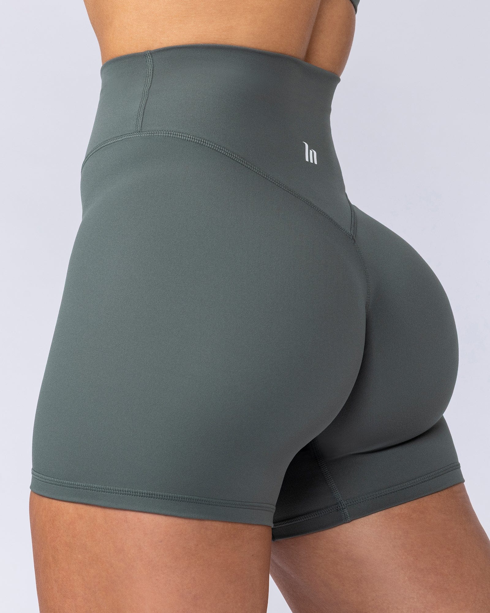 Muscle Nation Shorts Liberty High Rise Midway Shorts - Pine