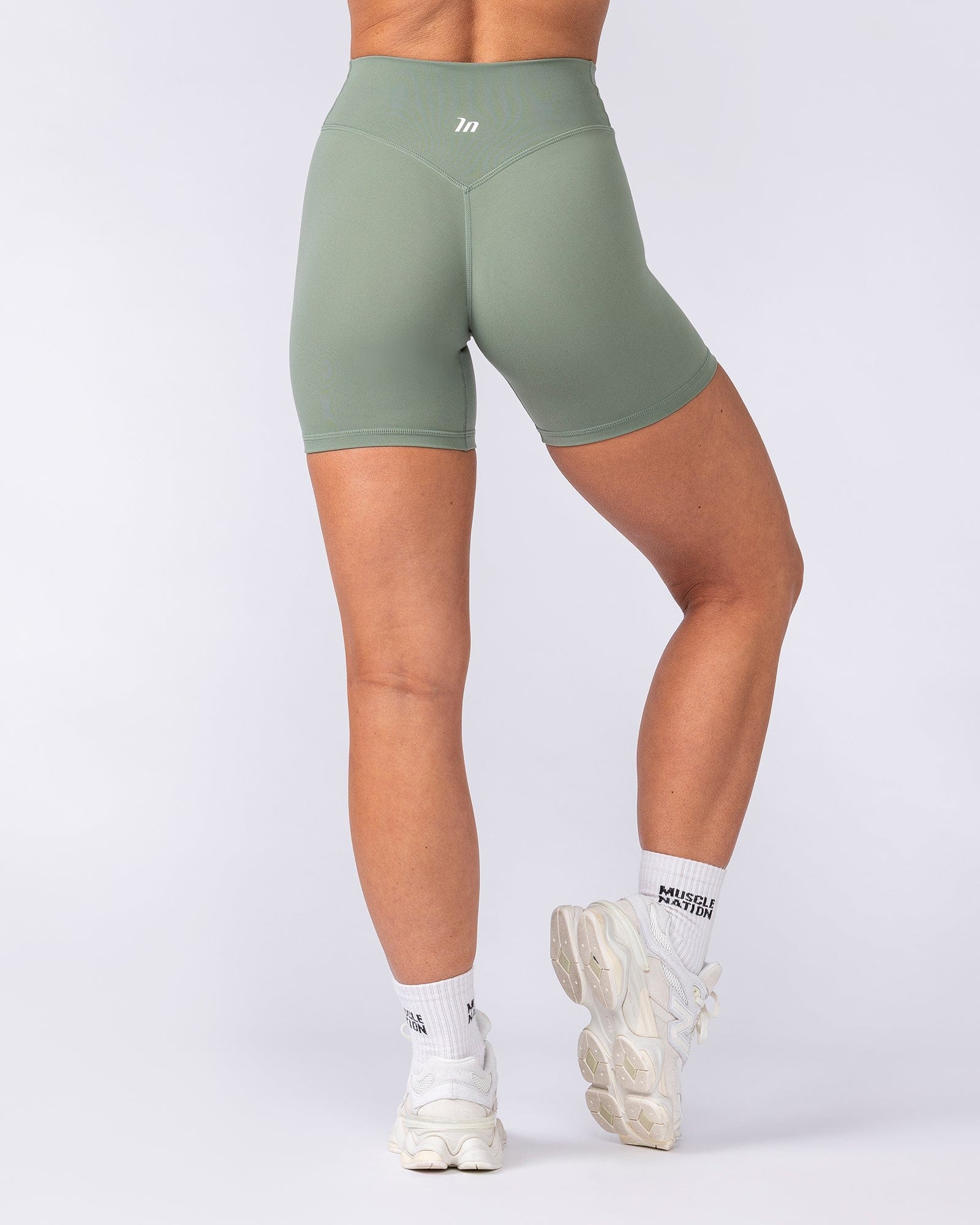 Muscle Nation Shorts Liberty Wrap Bike Shorts - Muted Khaki