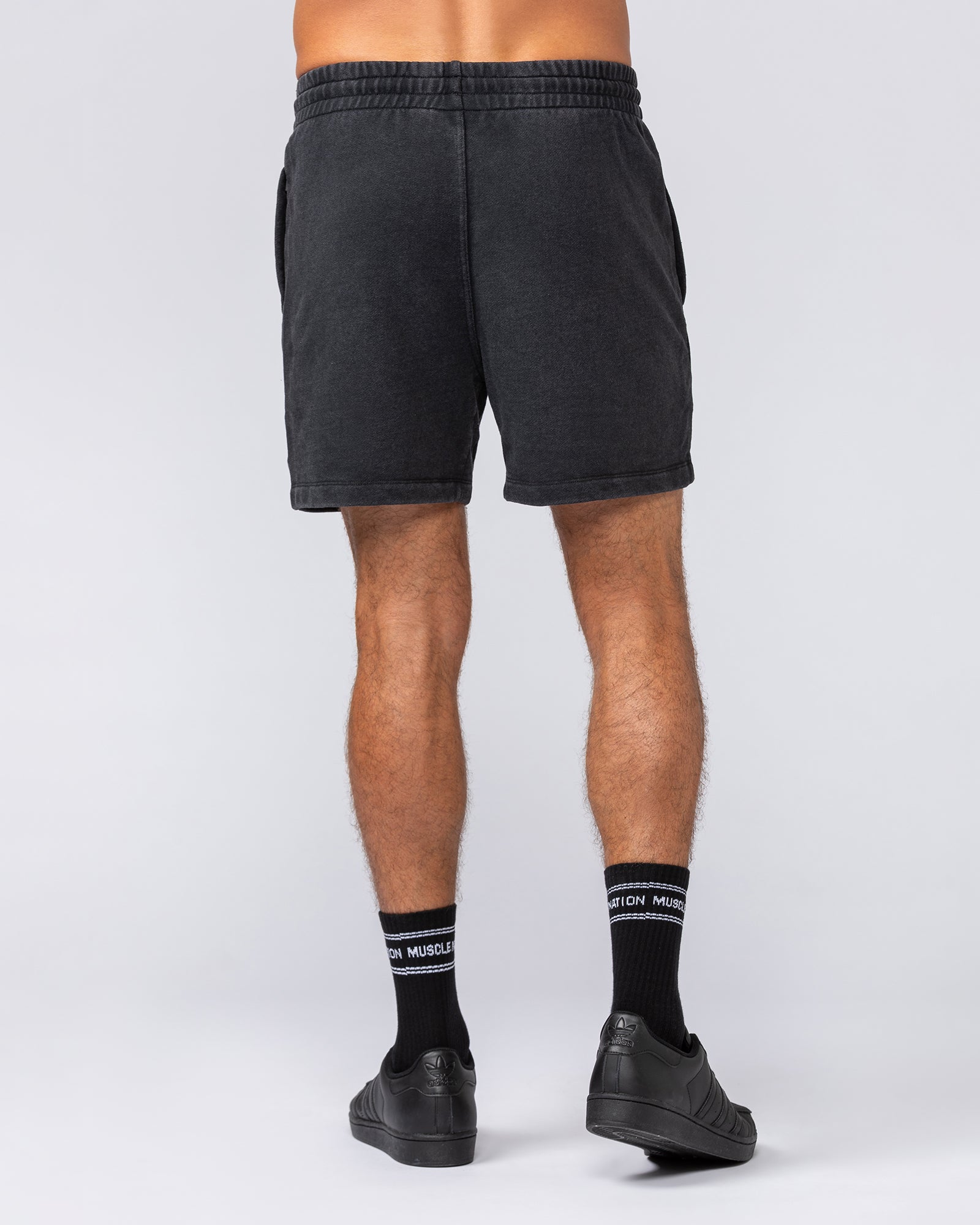 Muscle Nation Shorts Loopback 5" Sweat Shorts - Washed Black
