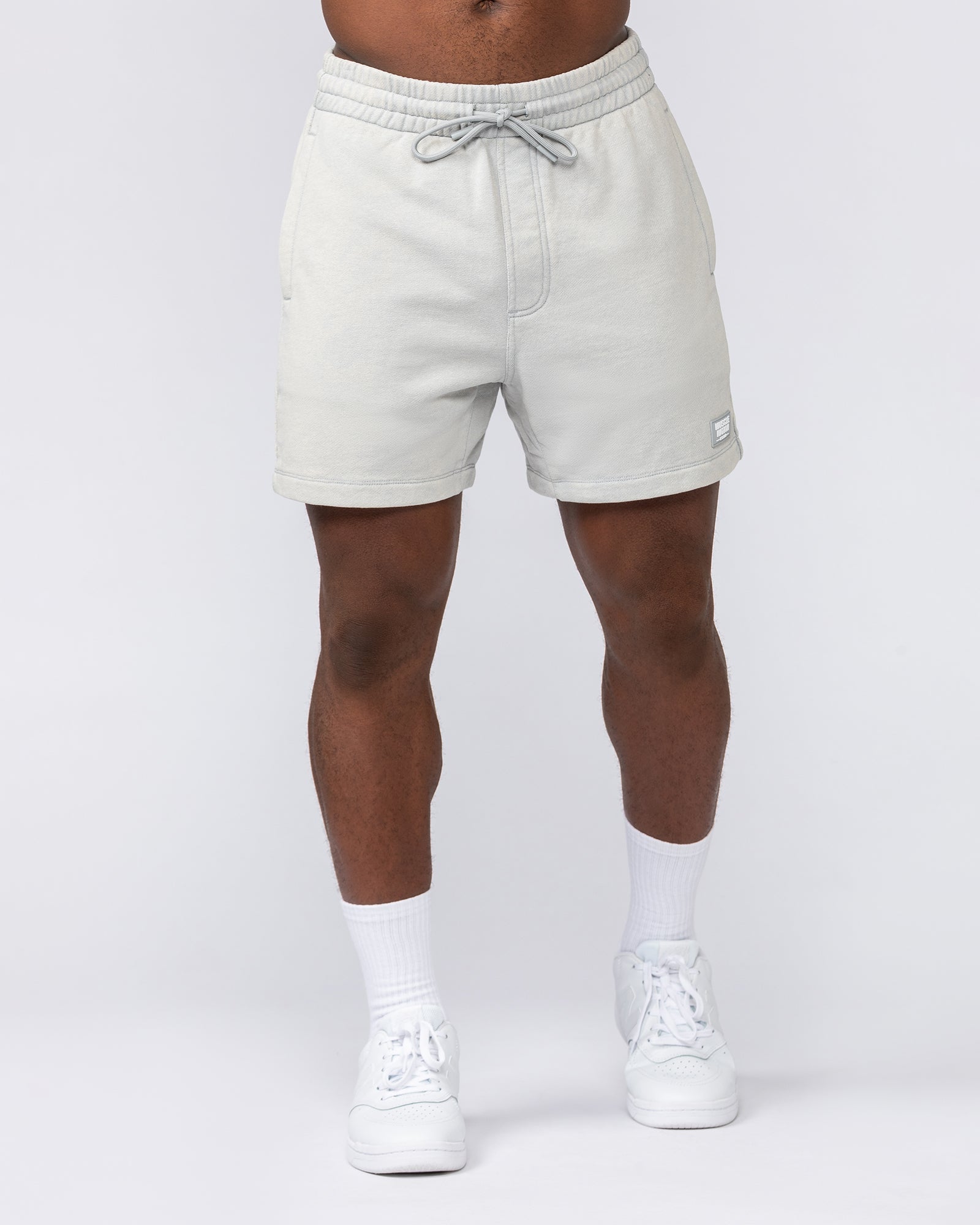 Muscle Nation Shorts Loopback 5" Sweat Shorts - Washed Light Grey