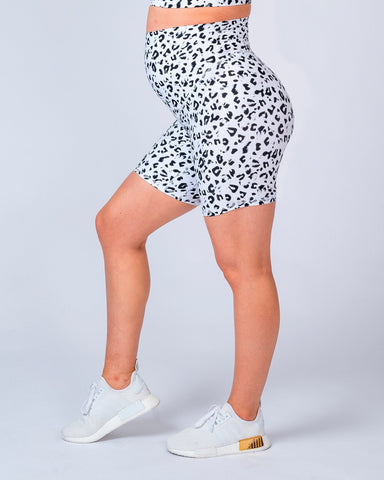 Muscle Nation Shorts Maternity Bike Shorts - Snow Leopard