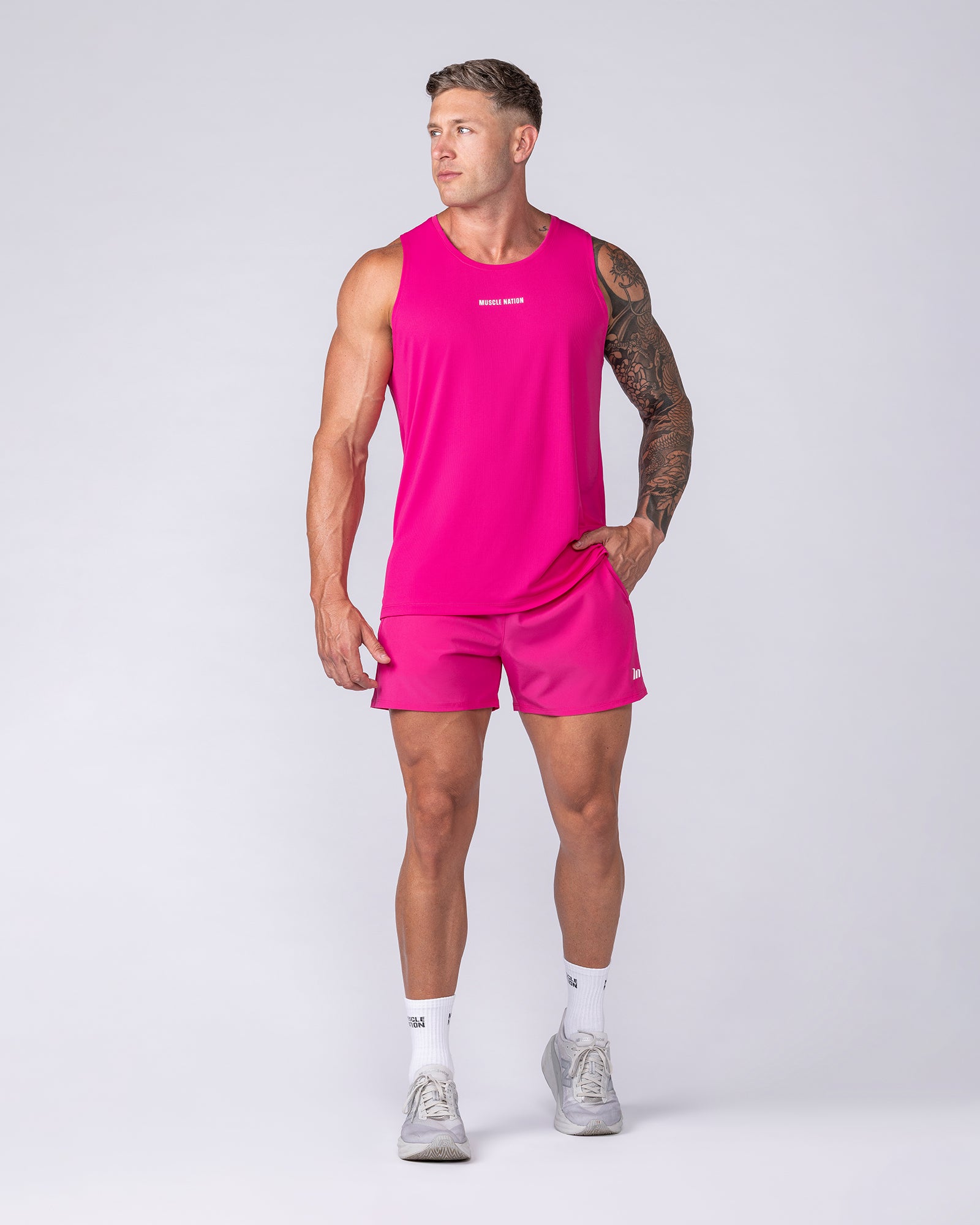 Muscle Nation Shorts New Heights 4" Shorts - Raspberry