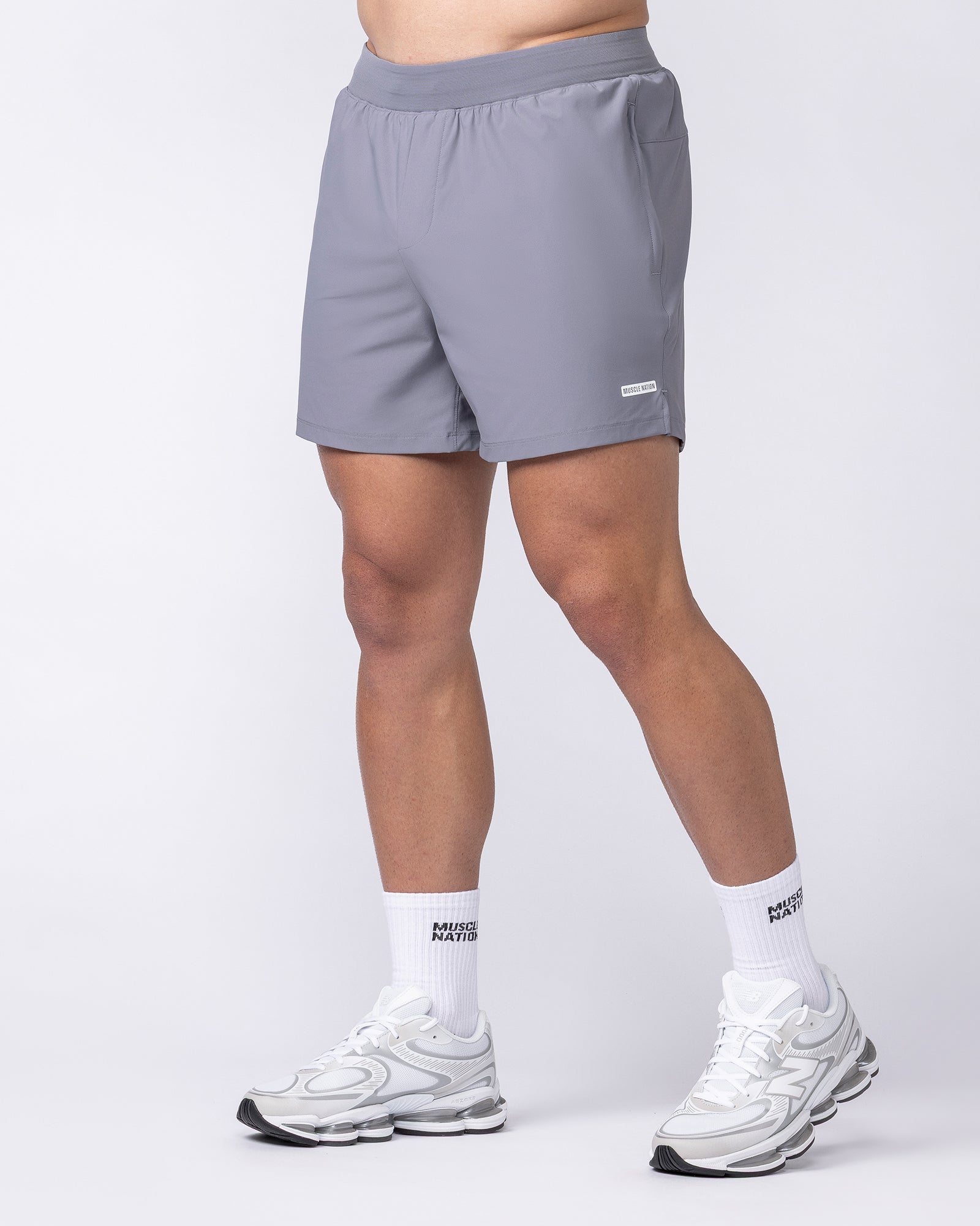 Muscle Nation Shorts On Repeat Training 5" Shorts - Cement