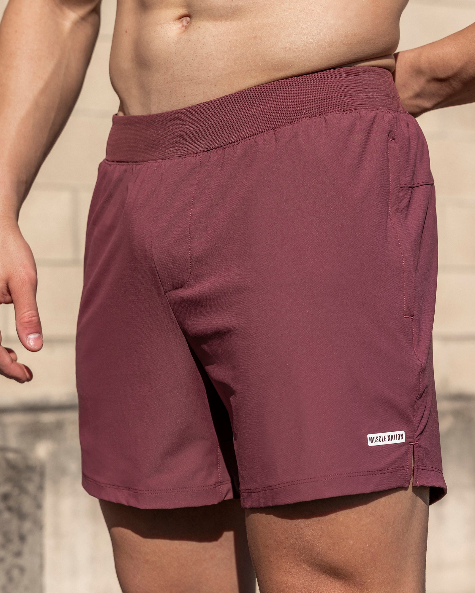 Muscle Nation Shorts On Repeat Training 5" Shorts - Maroon