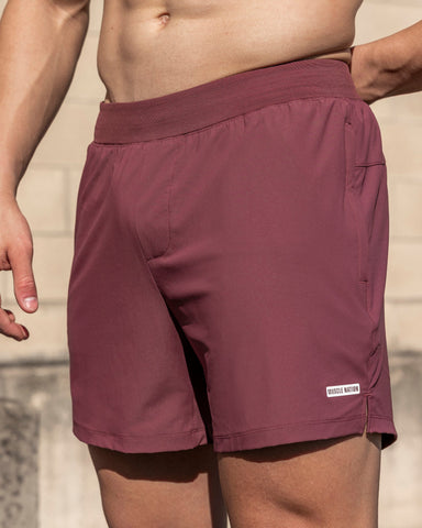Muscle Nation Shorts On Repeat Training 5" Shorts - Maroon