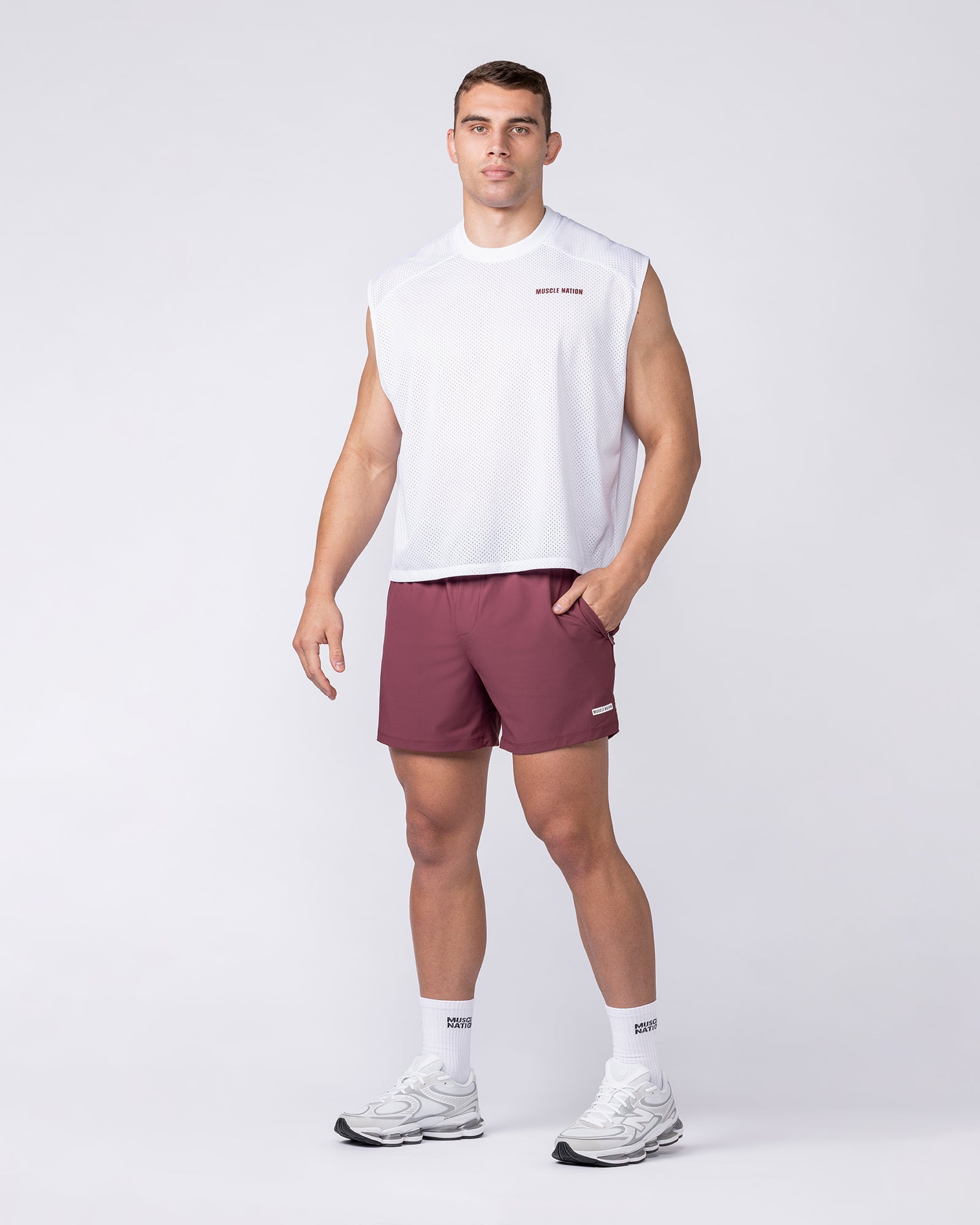 Muscle Nation Shorts On Repeat Training 5" Shorts - Maroon