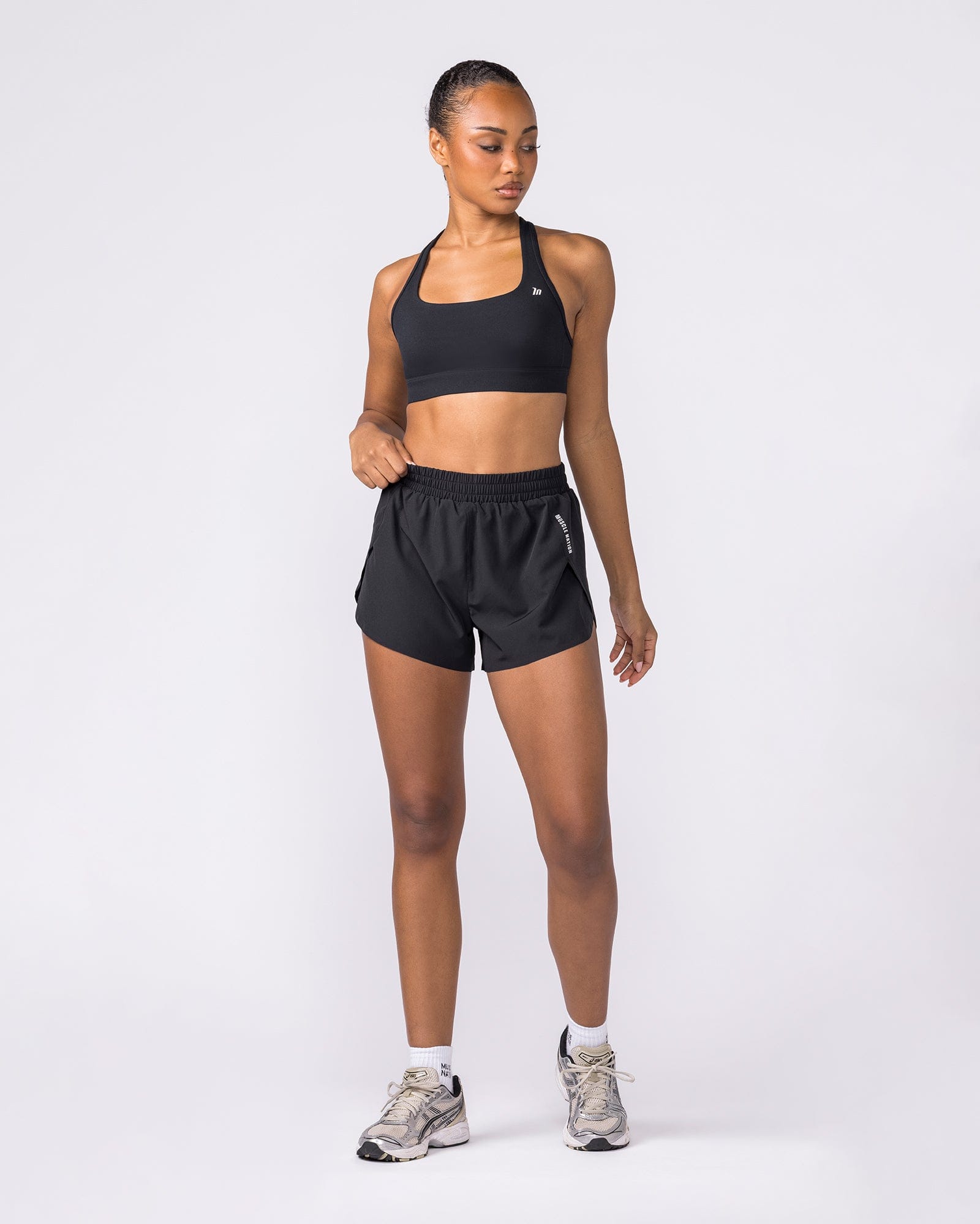 Muscle Nation Shorts Pace 3" High-Waisted Run Shorts - Black
