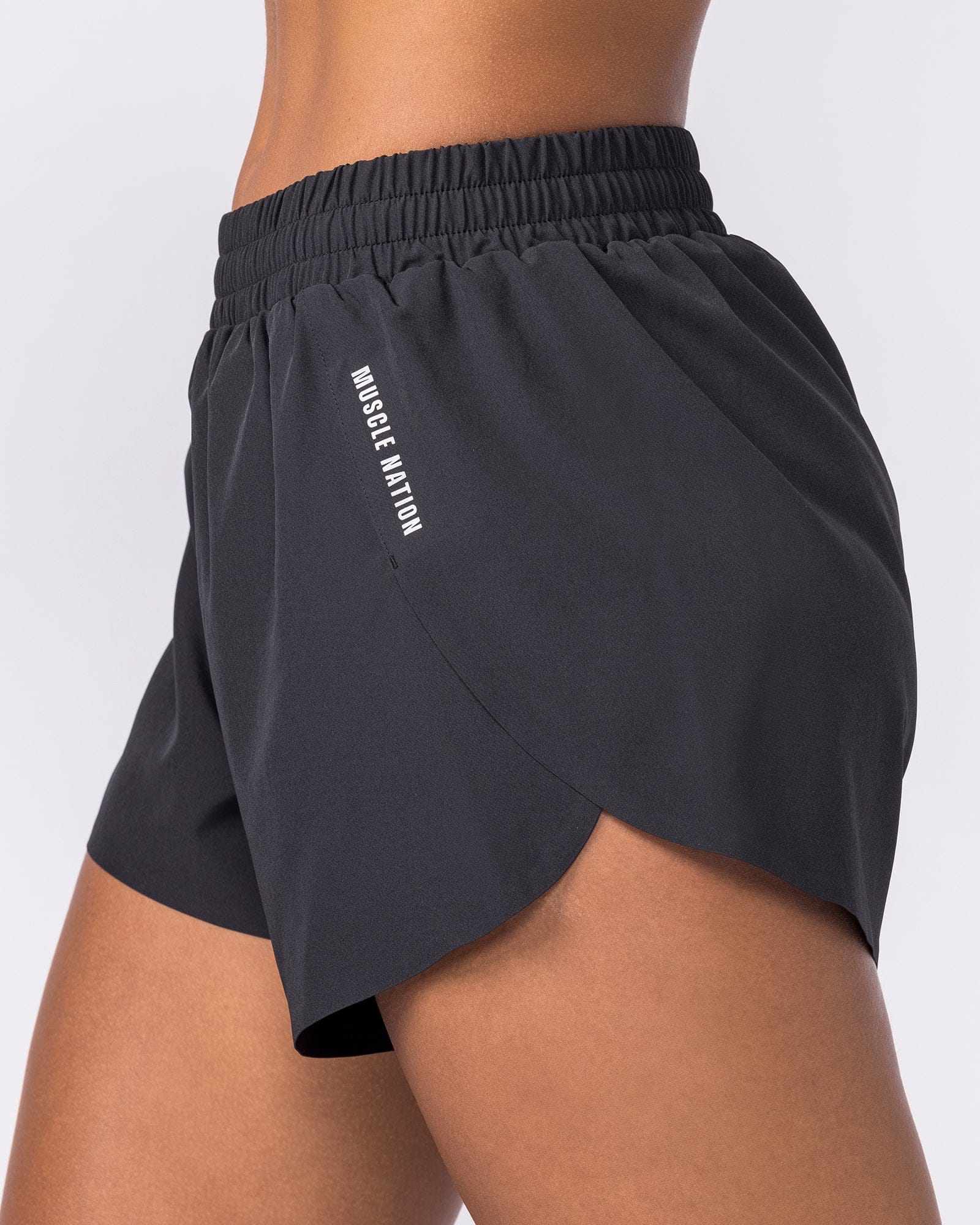 Muscle Nation Shorts Pace 3" High-Waisted Run Shorts - Black