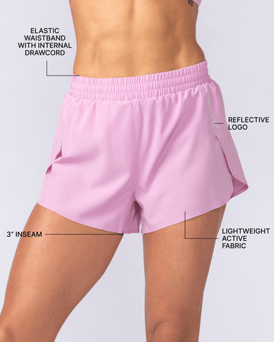 Muscle Nation Shorts Pace 3" High-Waisted Run Shorts - Vintage Pink