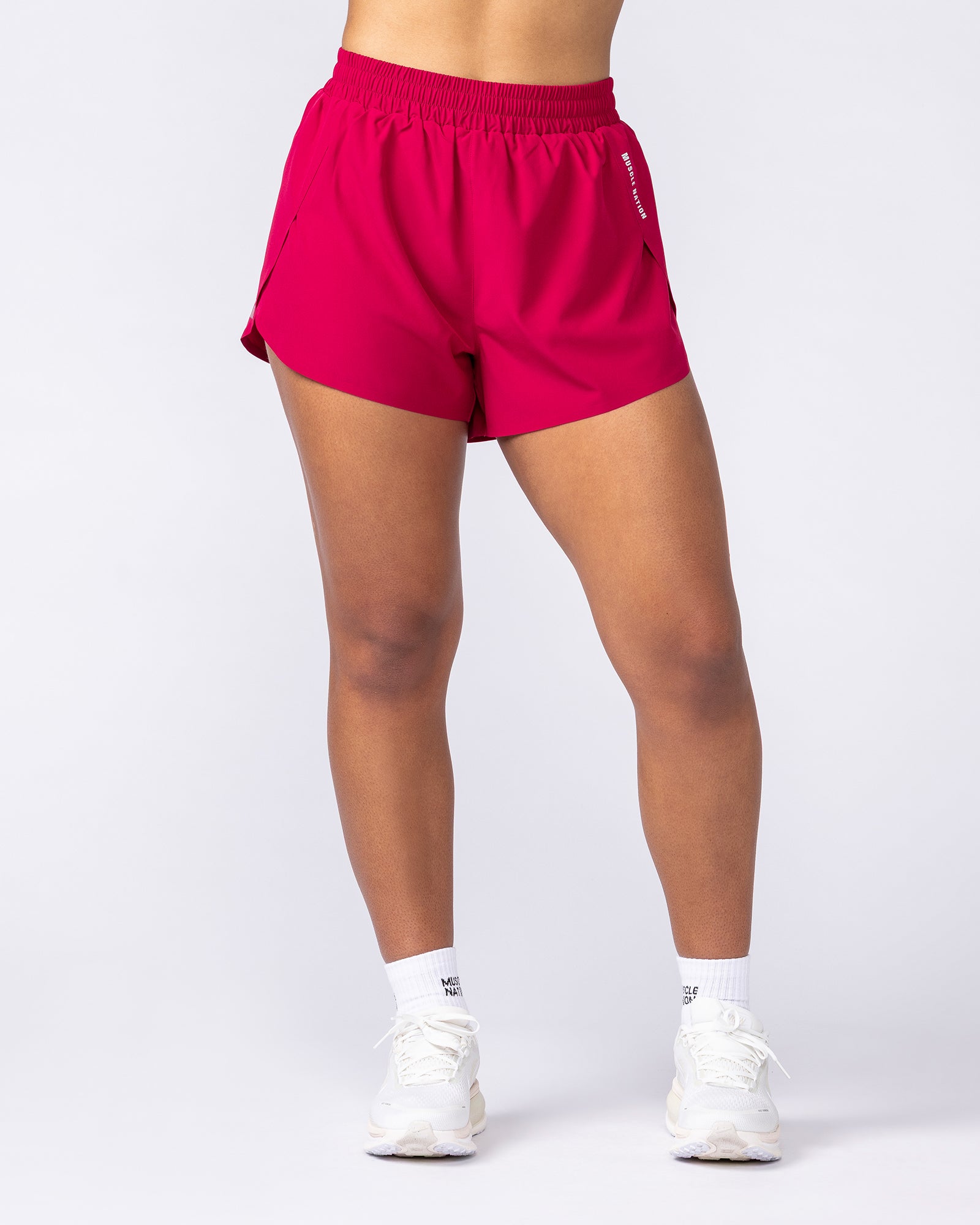 Muscle Nation Shorts Pace 3" High-Waisted Run Shorts - Wild Berry