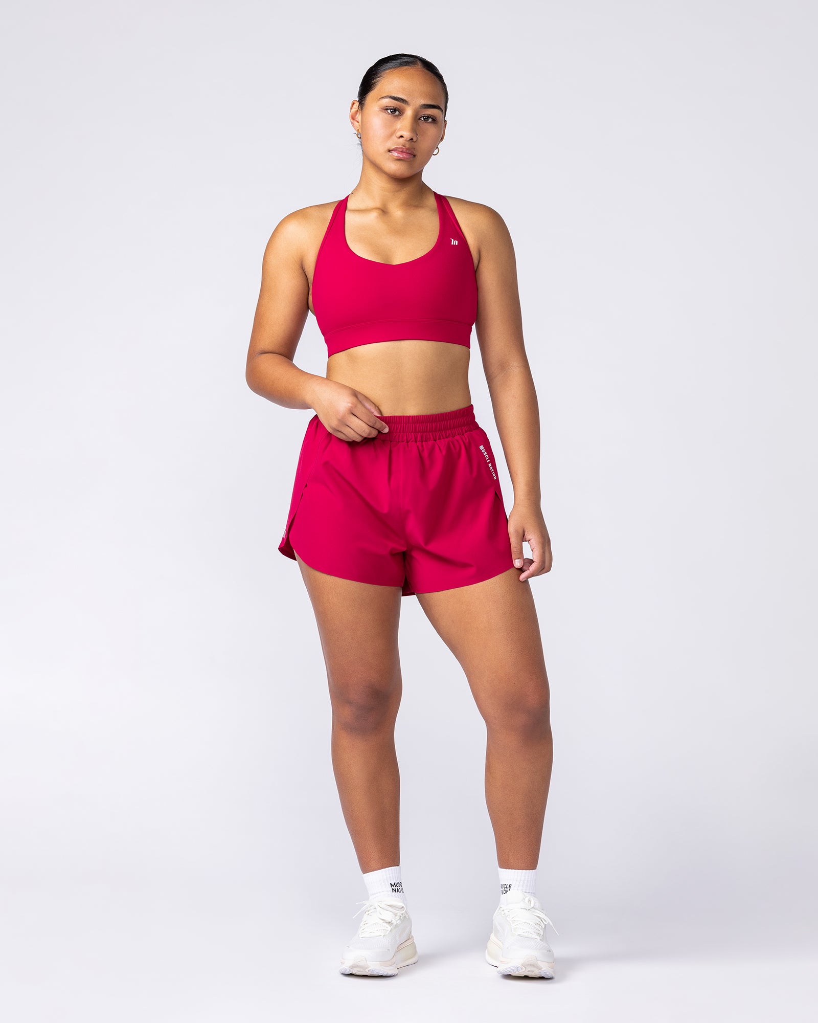Muscle Nation Shorts Pace 3" High-Waisted Run Shorts - Wild Berry
