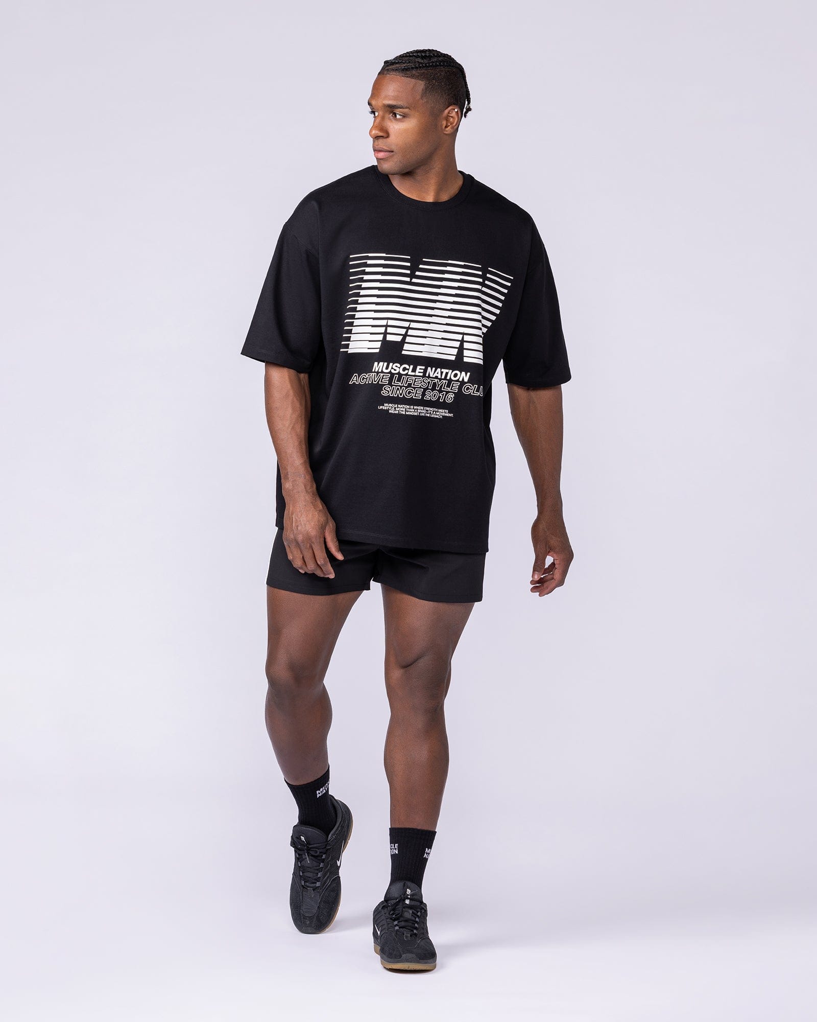 Muscle Nation Shorts Panelled Function 4" Shorts - Black