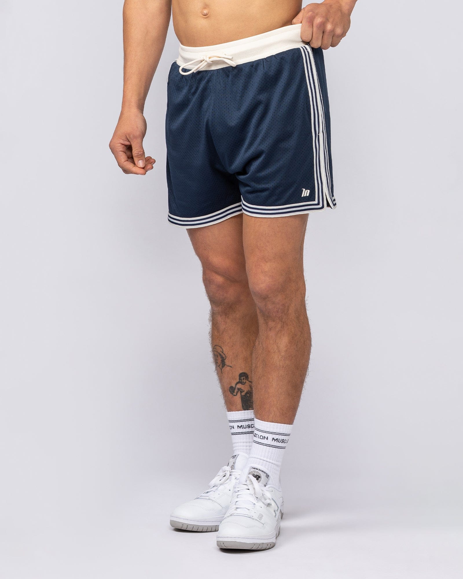 Muscle Nation Shorts Retro Mesh Training 4" Shorts - Navy
