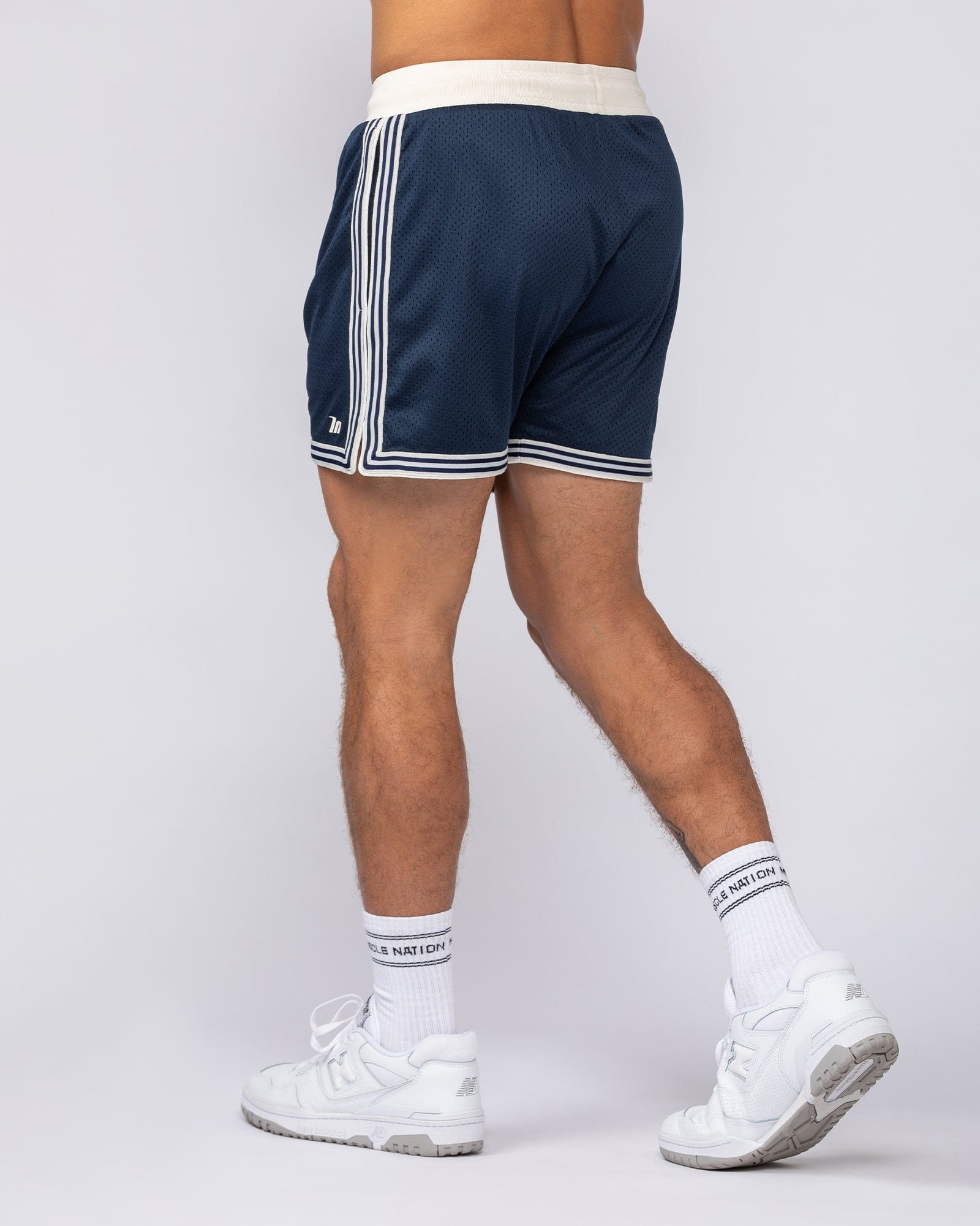 Muscle Nation Shorts Retro Mesh Training 4" Shorts - Navy