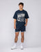Muscle Nation Shorts Retro Mesh Training 4" Shorts - Navy