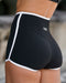Muscle Nation Shorts Retro Rib Shorty Shorts - Black / White
